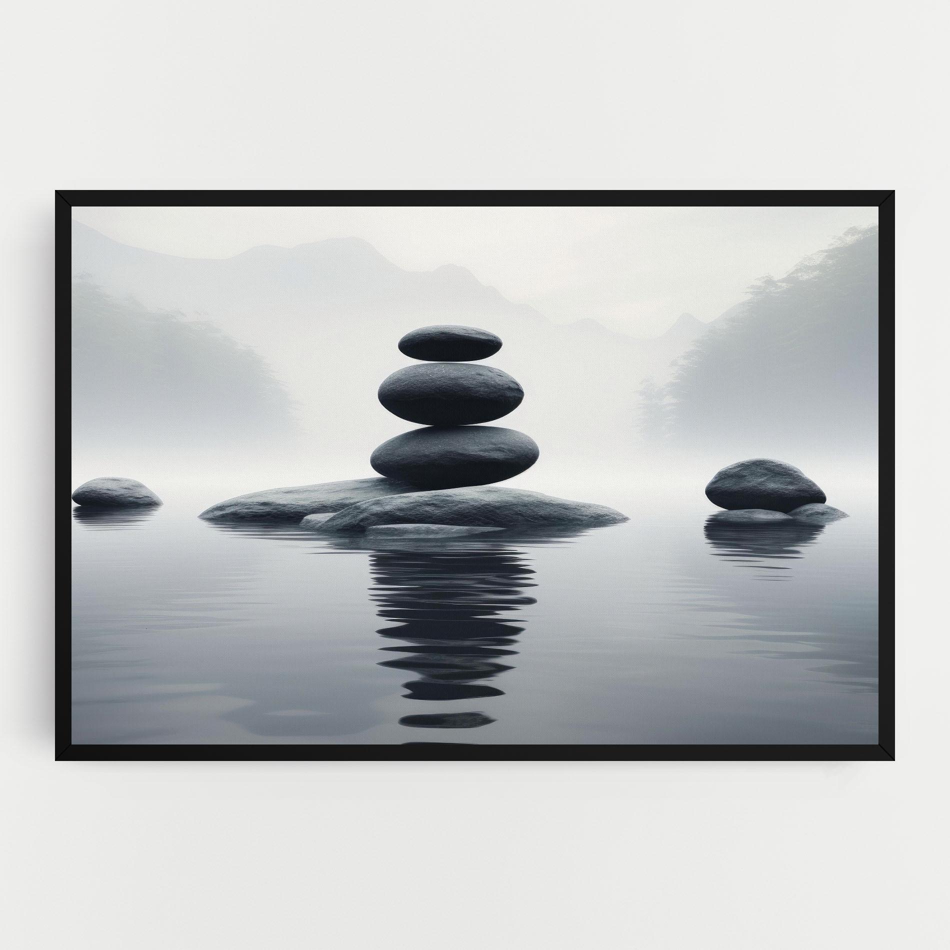 Tablou Canvas Stones Foggy View mockup 0