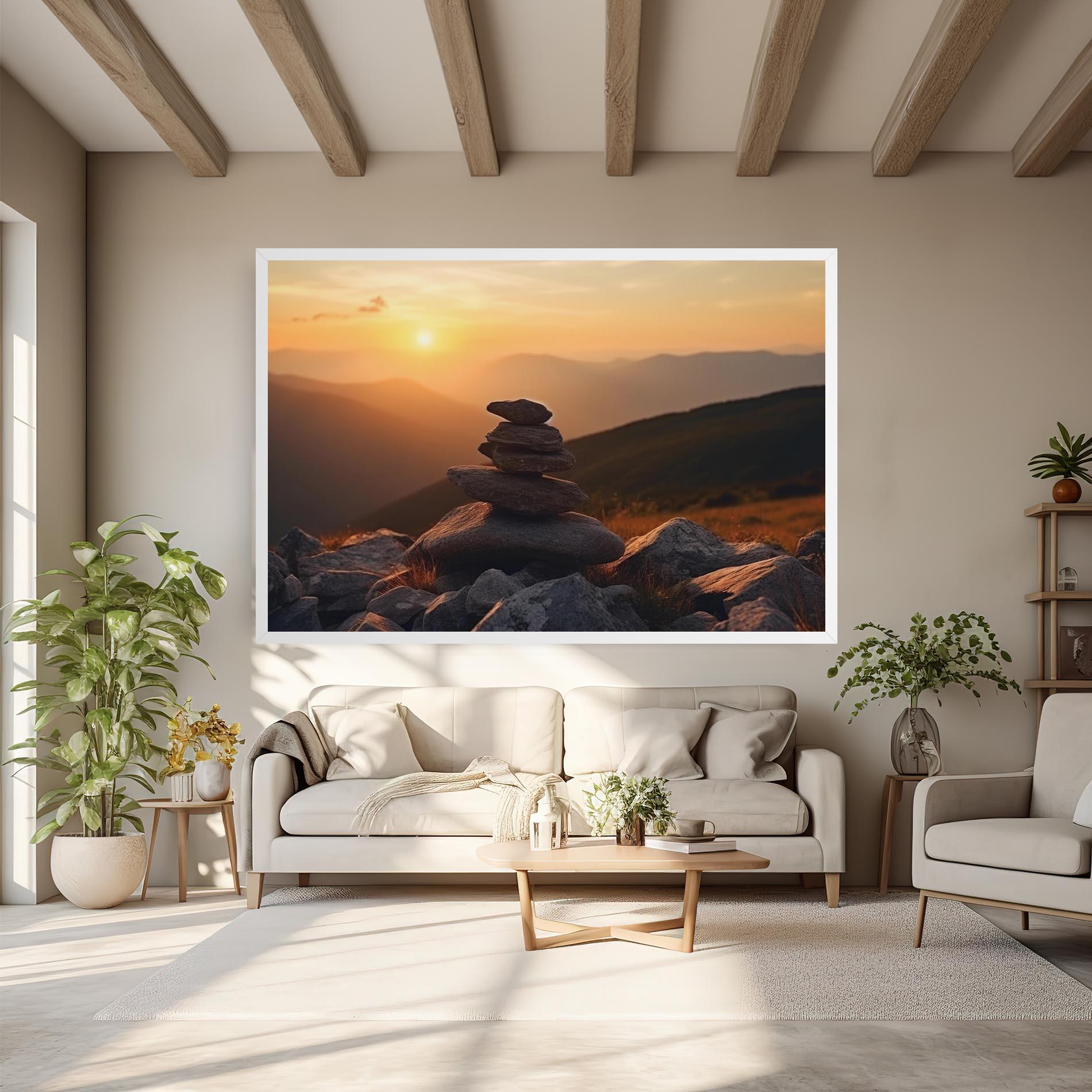 Tablou Canvas Nature Sunset Stones mockup 6