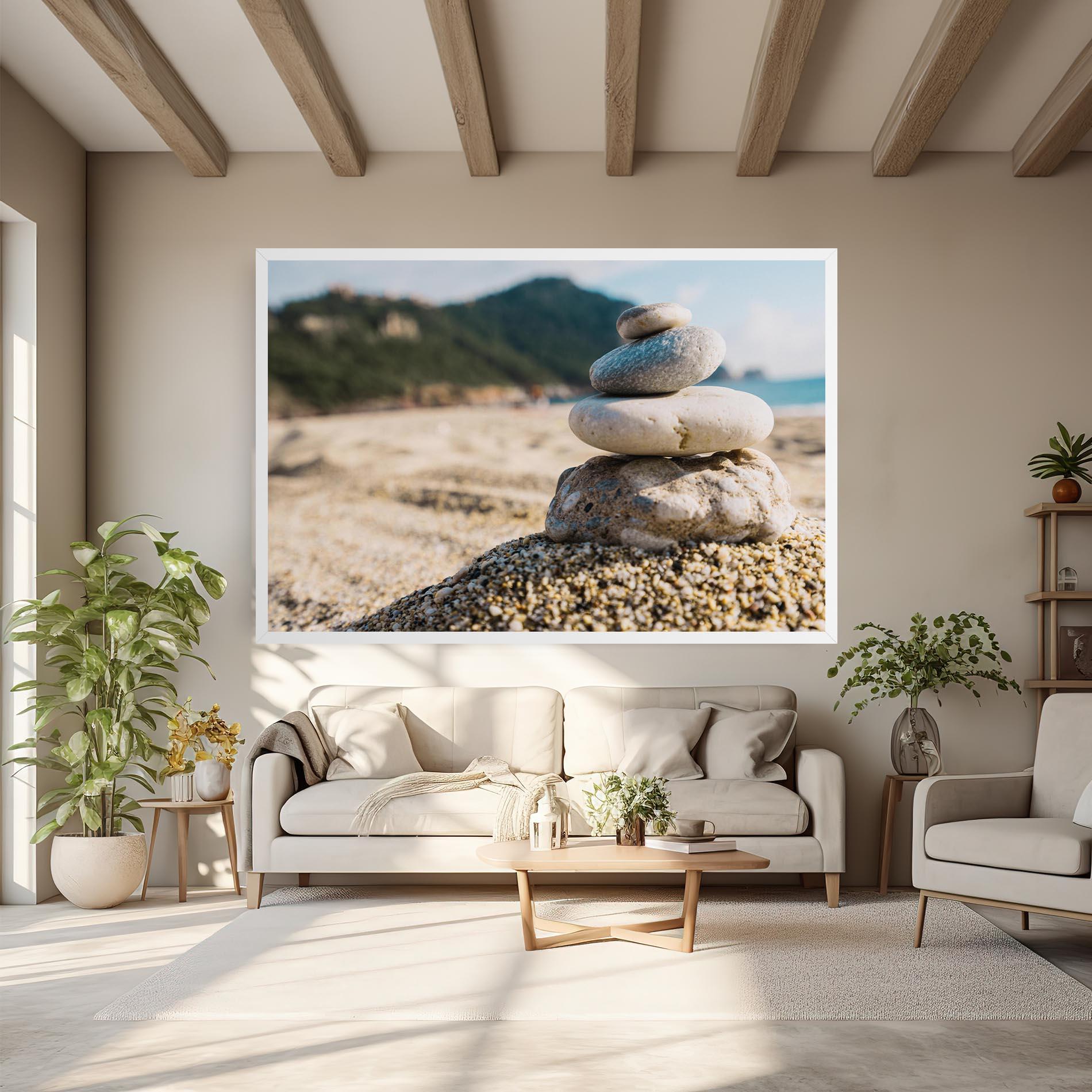 Tablou Canvas Pyramid Stones Beach mockup 6