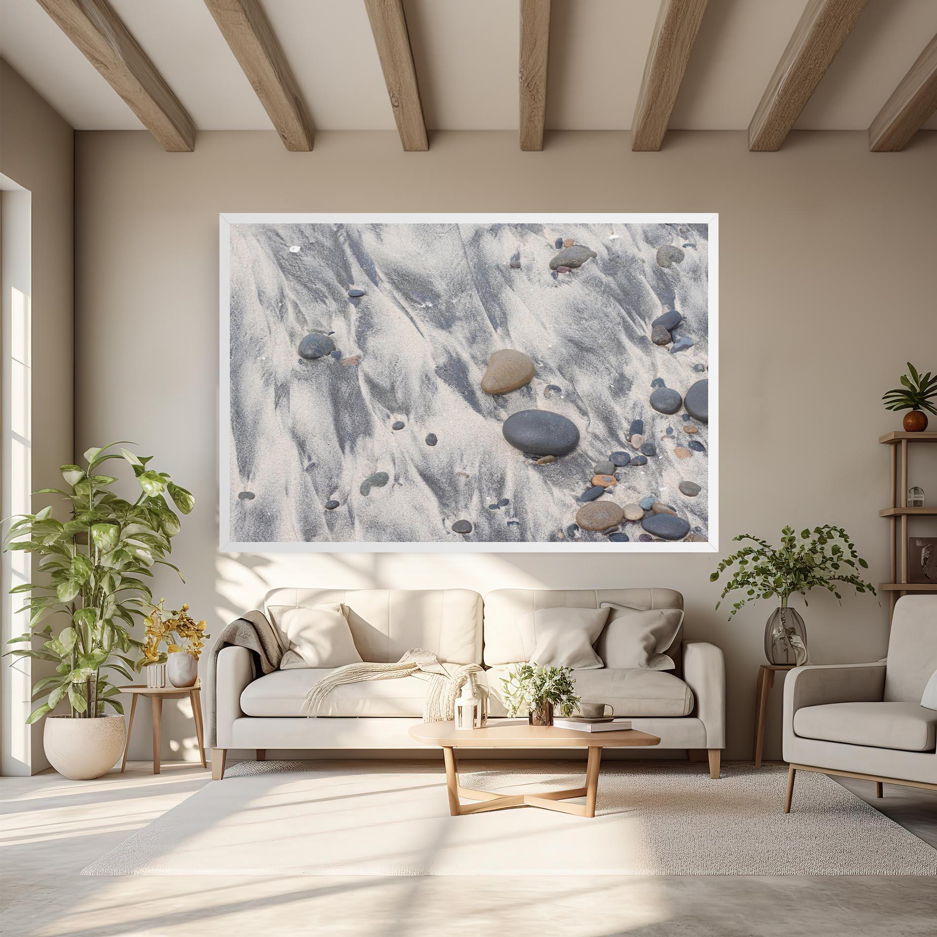 Tablou Canvas Sandy Beach Stones mockup 6