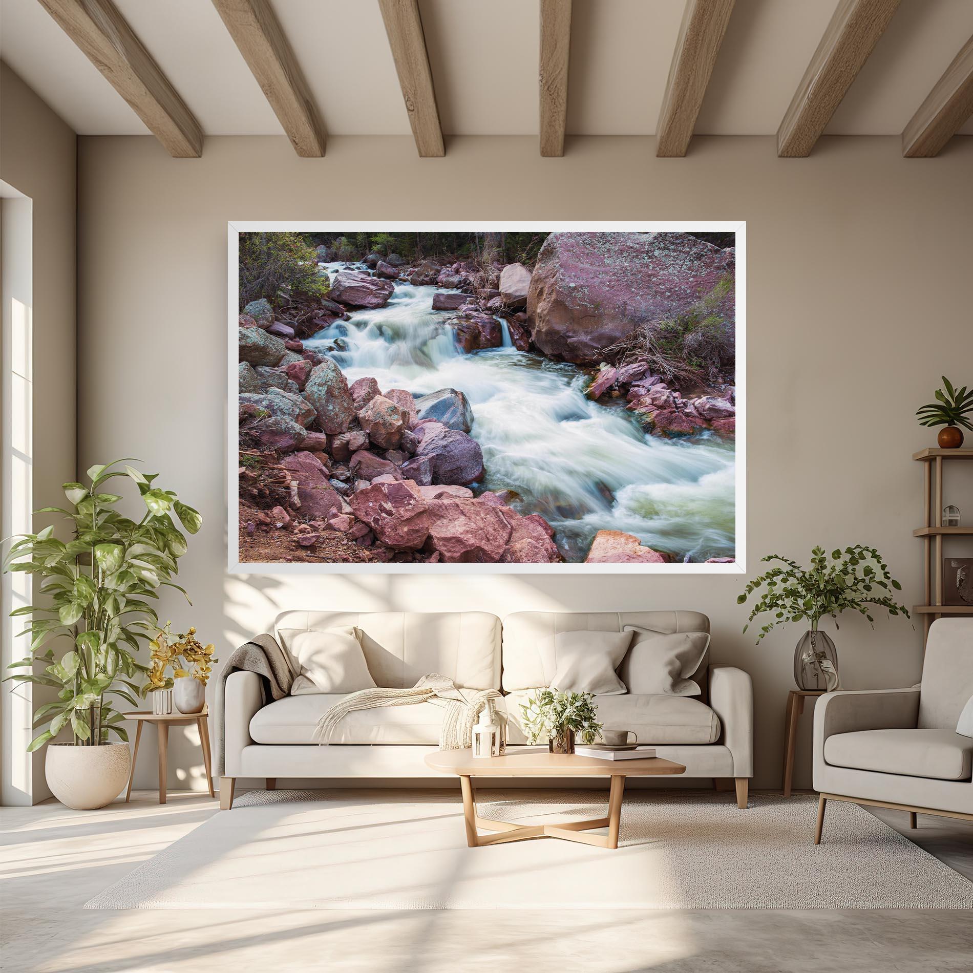 Tablou Canvas Spring Water Rocks mockup 6