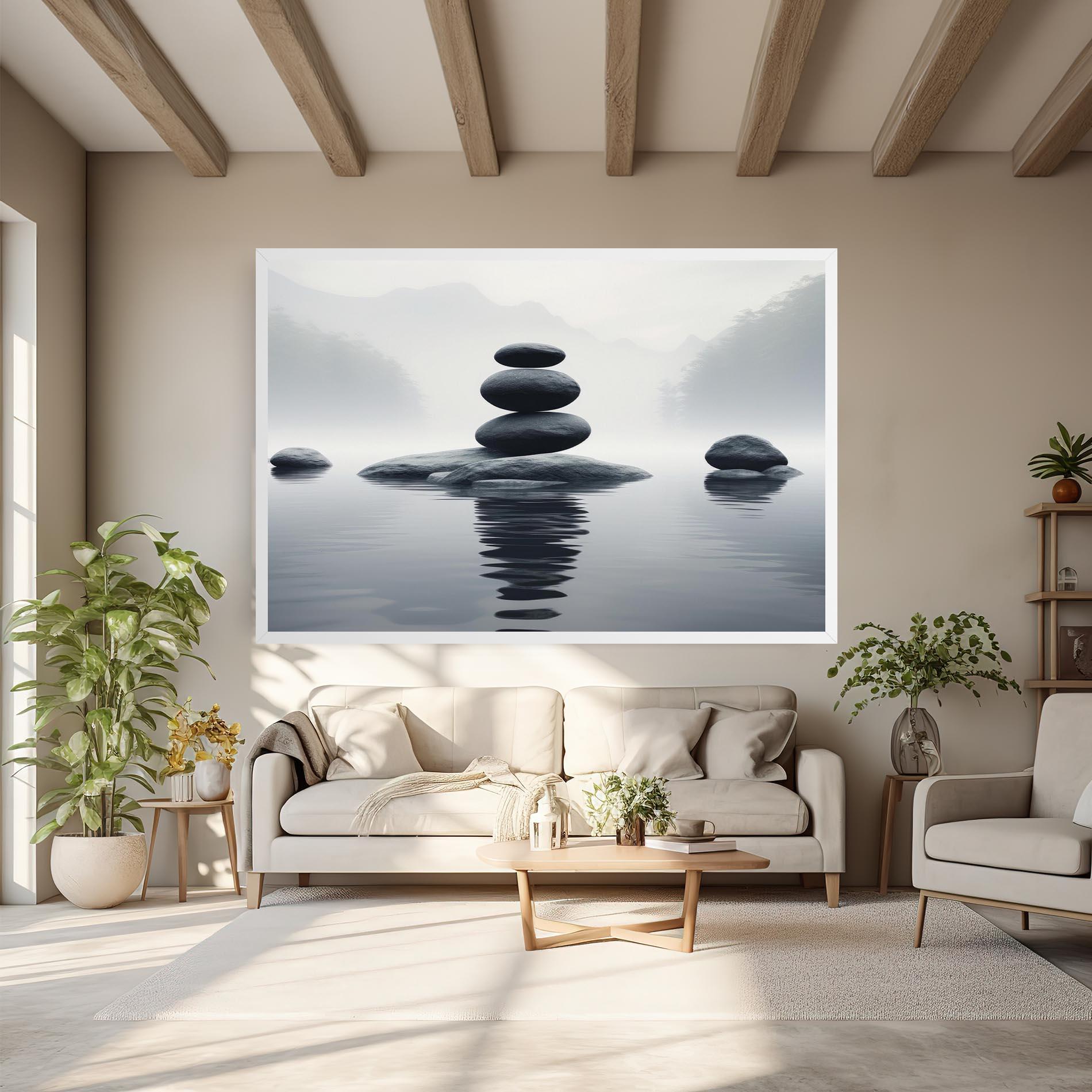 Tablou Canvas Stones Foggy View mockup 6