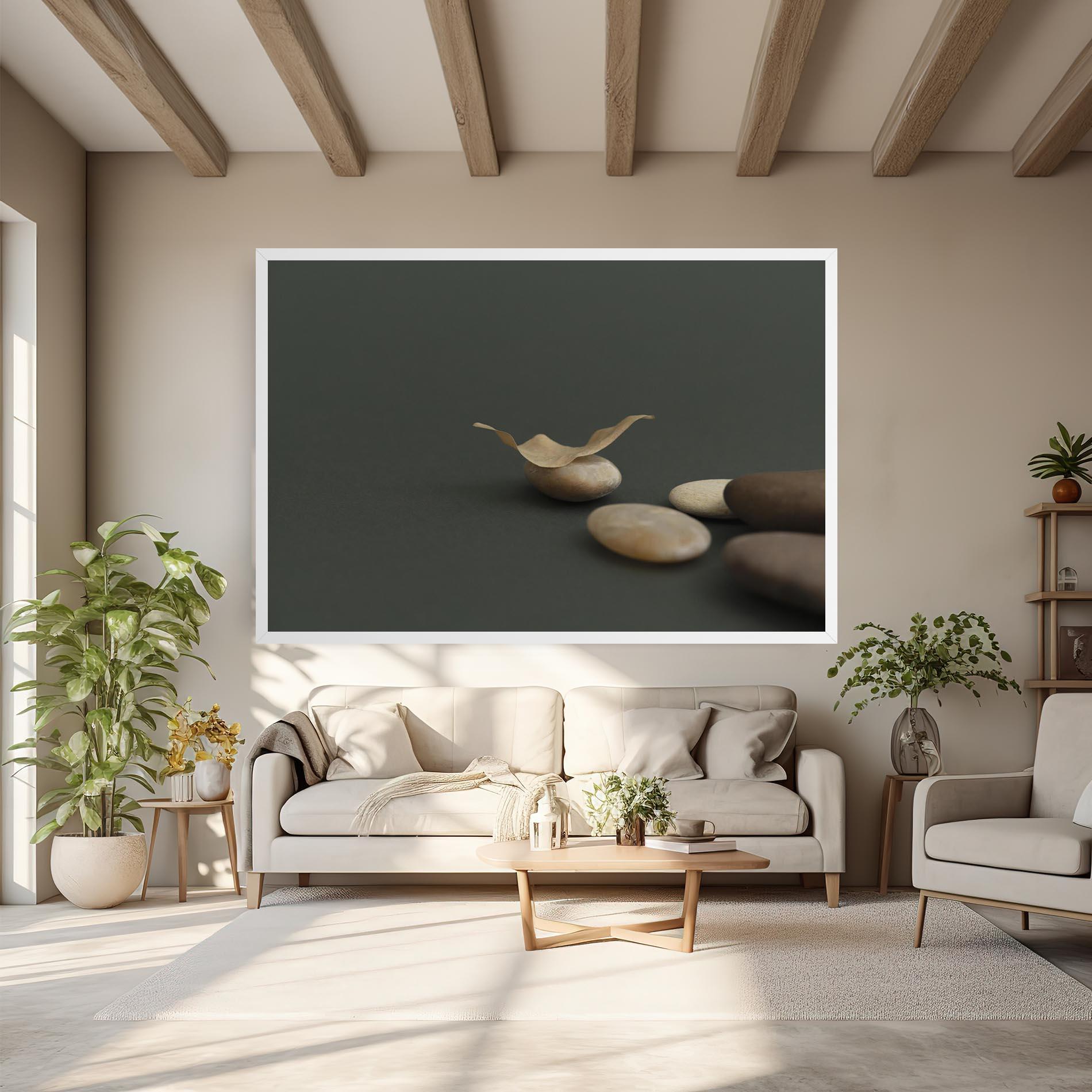 Tablou Canvas Zen Stones On Green mockup 6