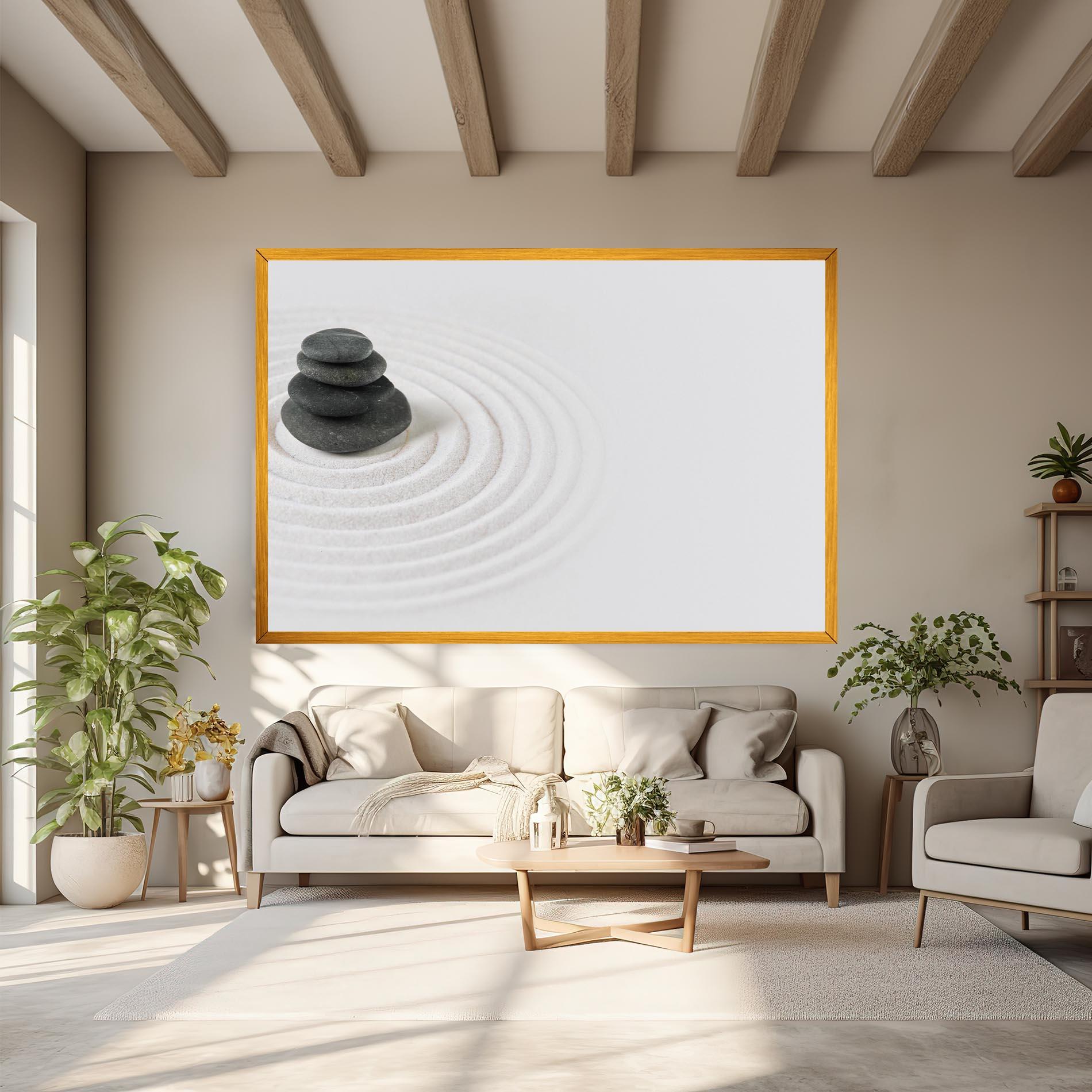 Tablou Canvas Black Stones Sand mockup 6