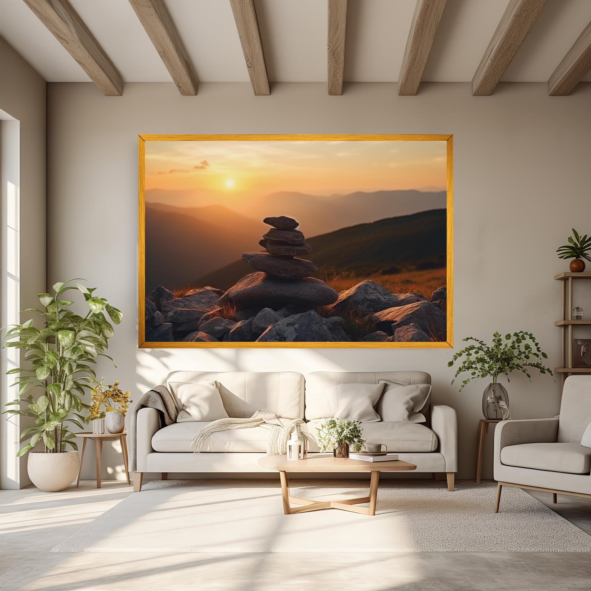 Tablou Canvas Nature Sunset Stones mockup 6
