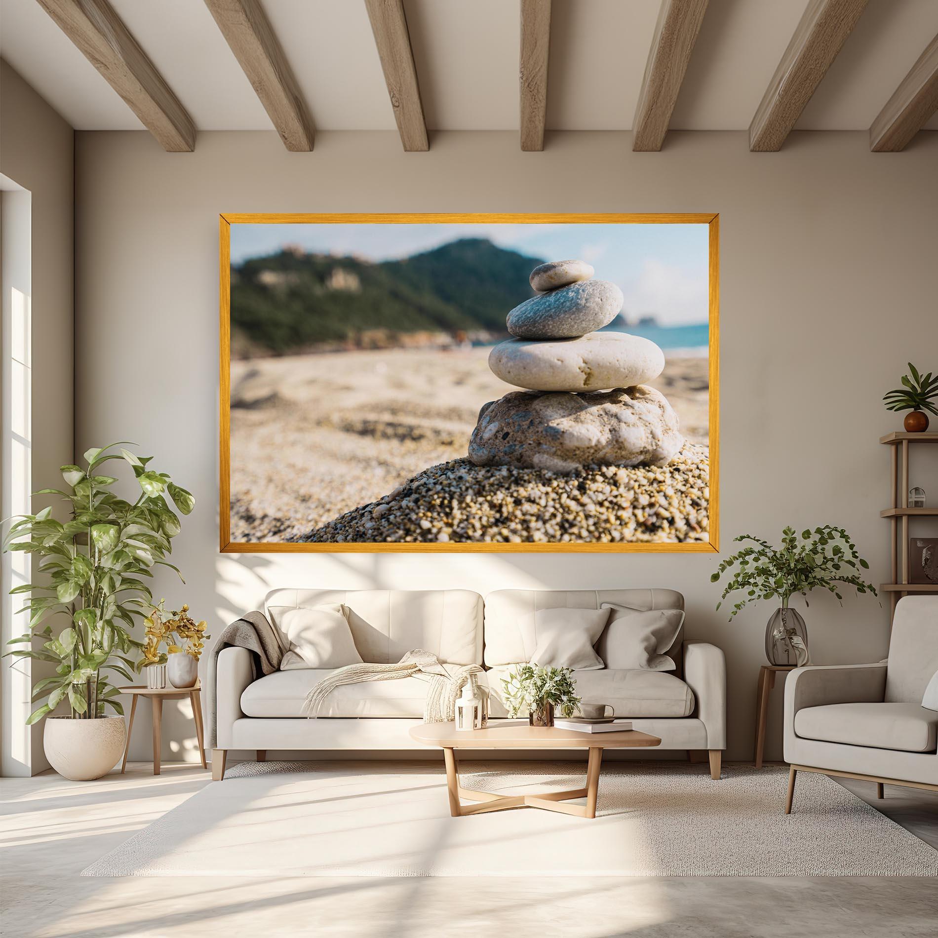 Tablou Canvas Pyramid Stones Beach mockup 6
