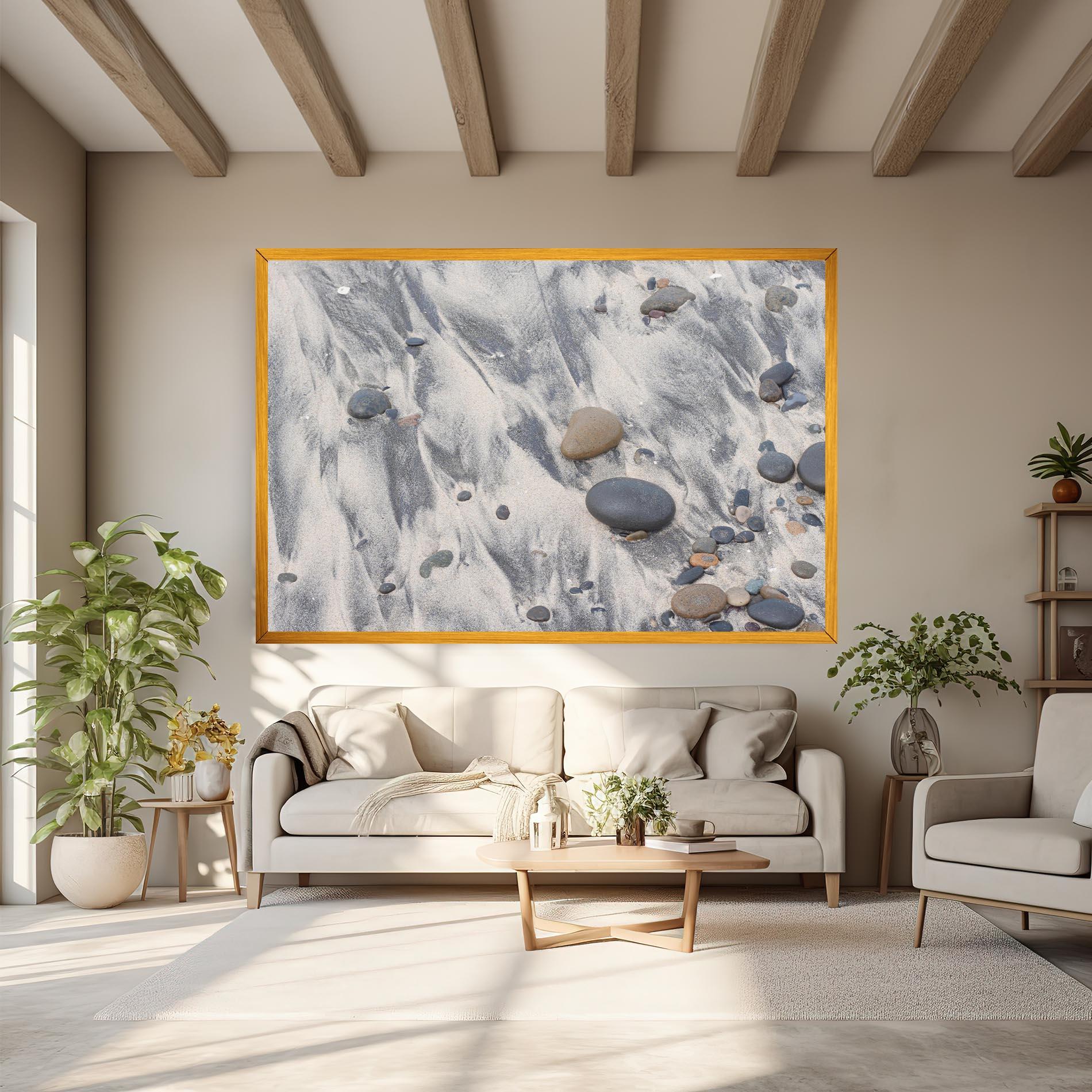 Tablou Canvas Sandy Beach Stones mockup 6