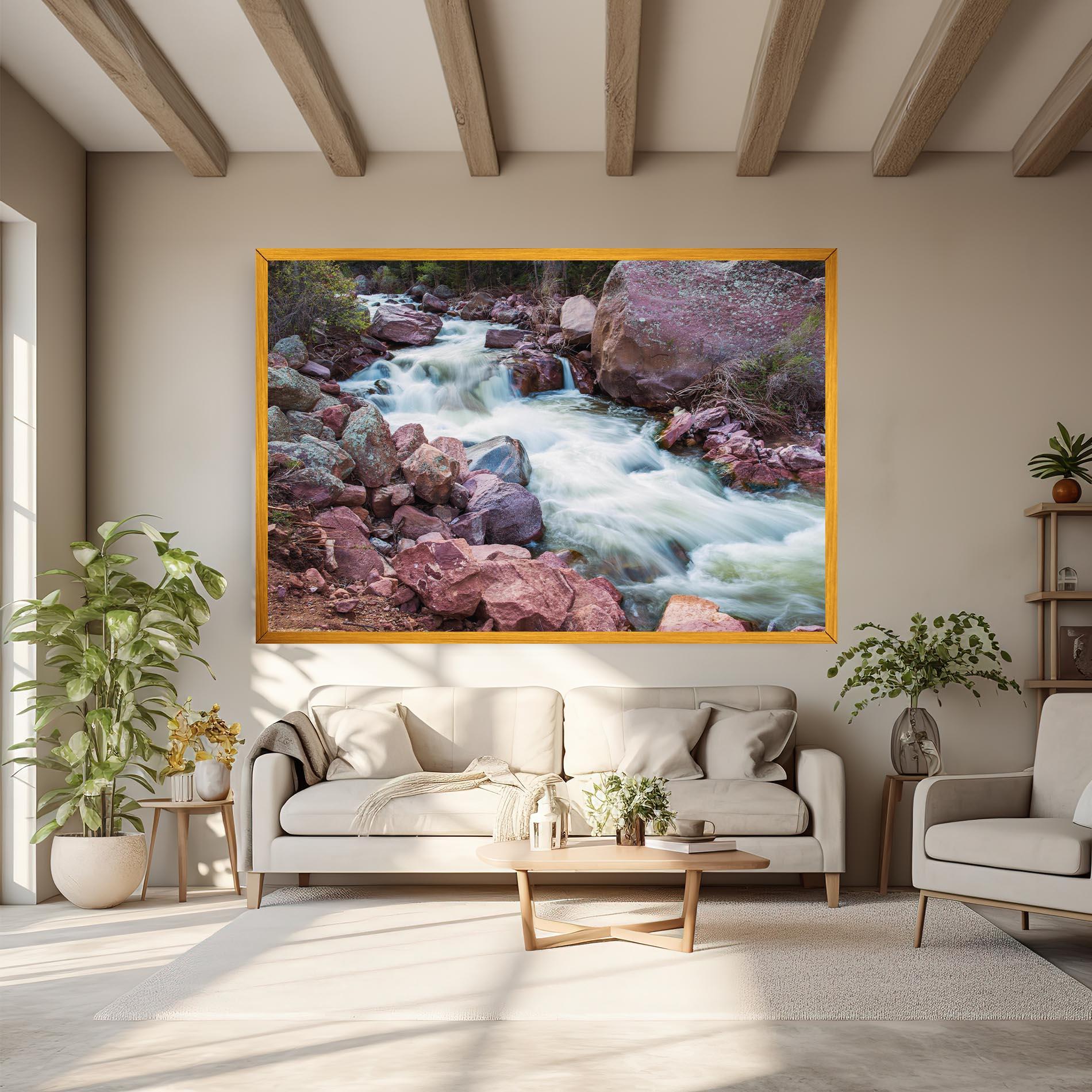 Tablou Canvas Spring Water Rocks mockup 6