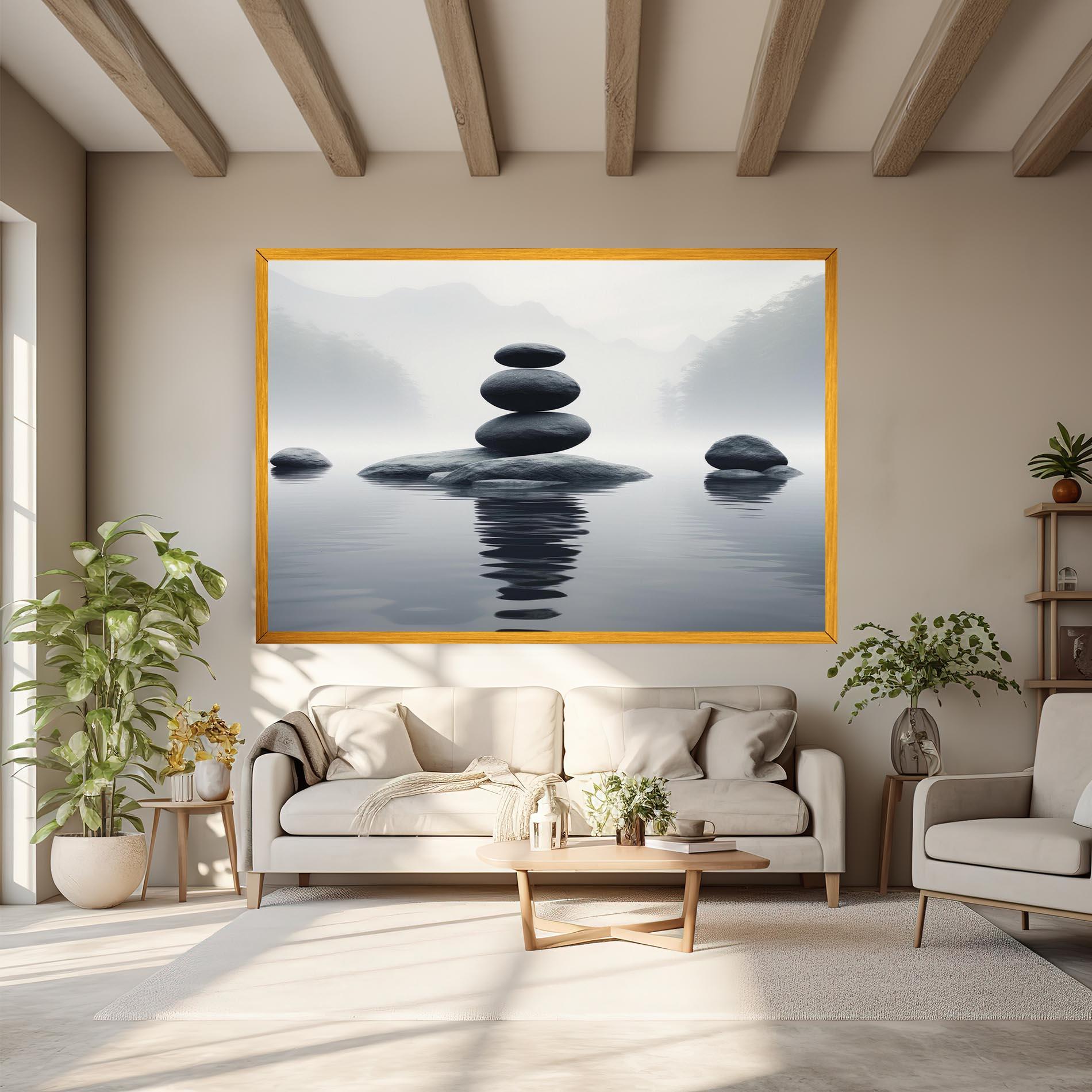 Tablou Canvas Stones Foggy View mockup 6