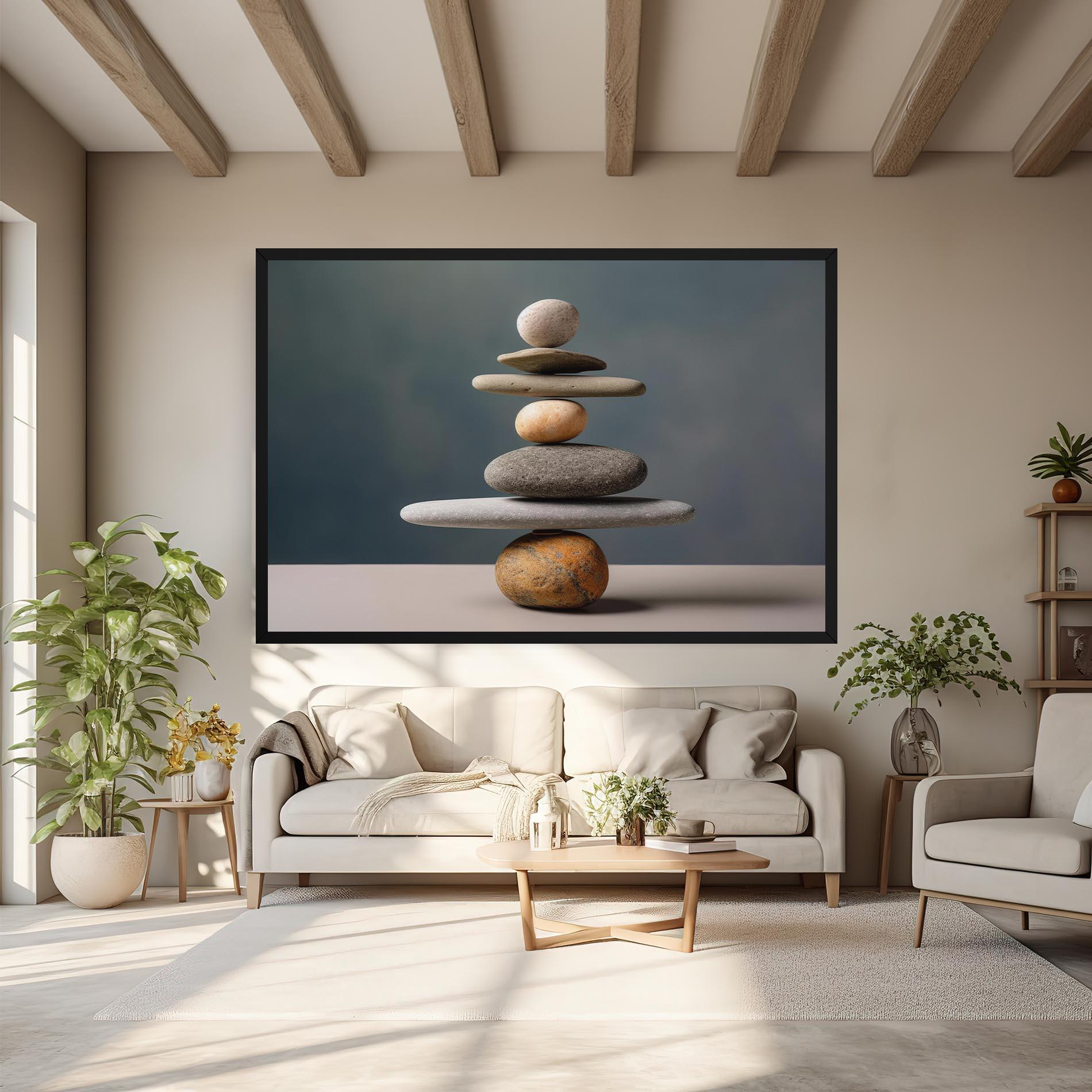 Tablou Canvas Balance Pebbles Pyramid mockup 6