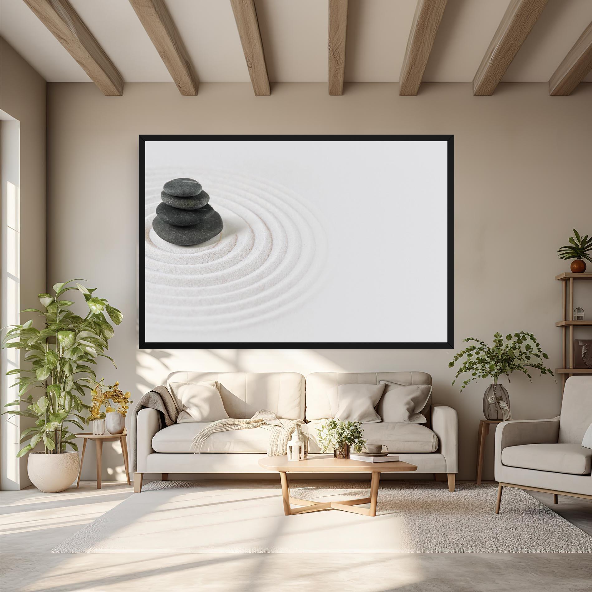 Tablou Canvas Black Stones Sand mockup 6