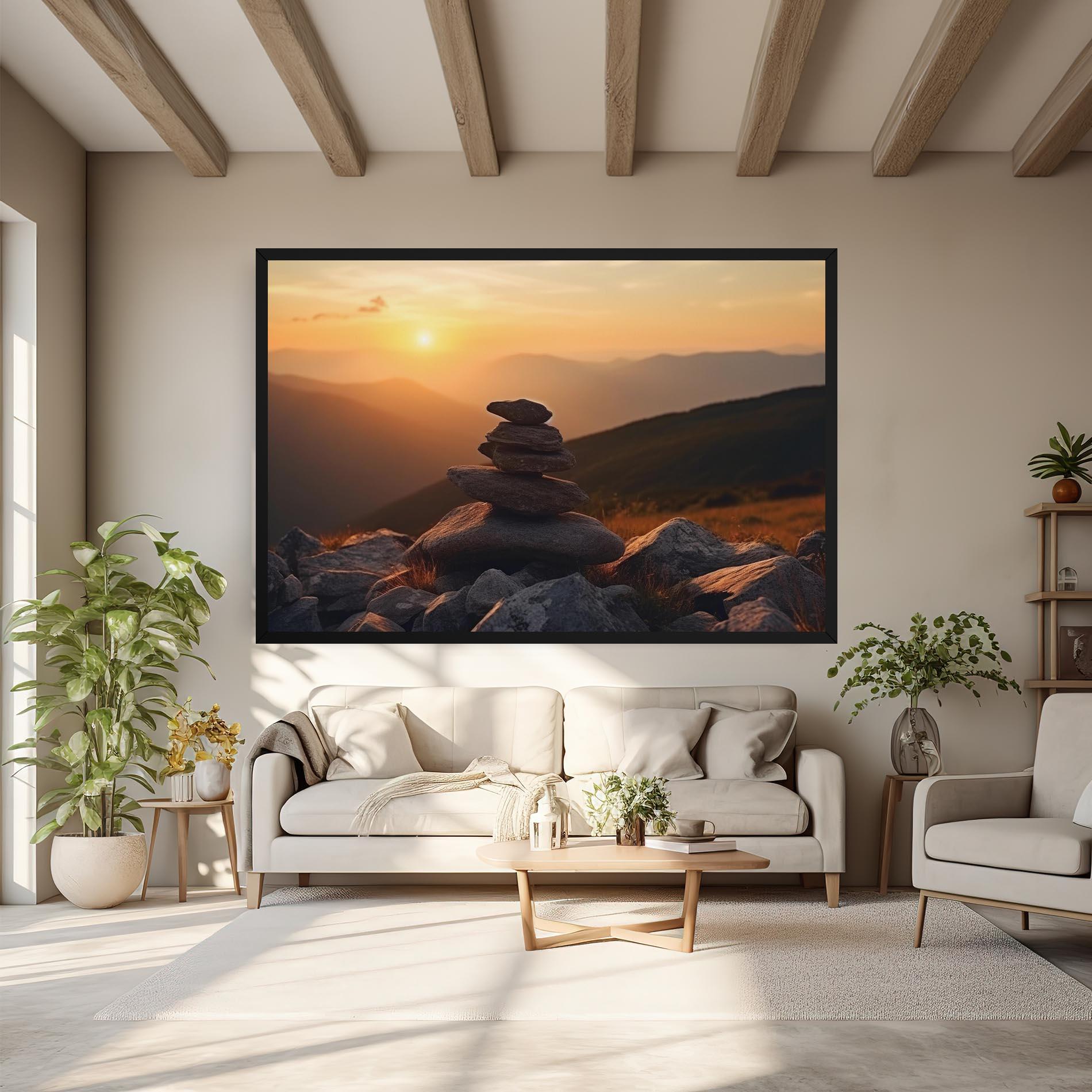 Tablou Canvas Nature Sunset Stones mockup 6