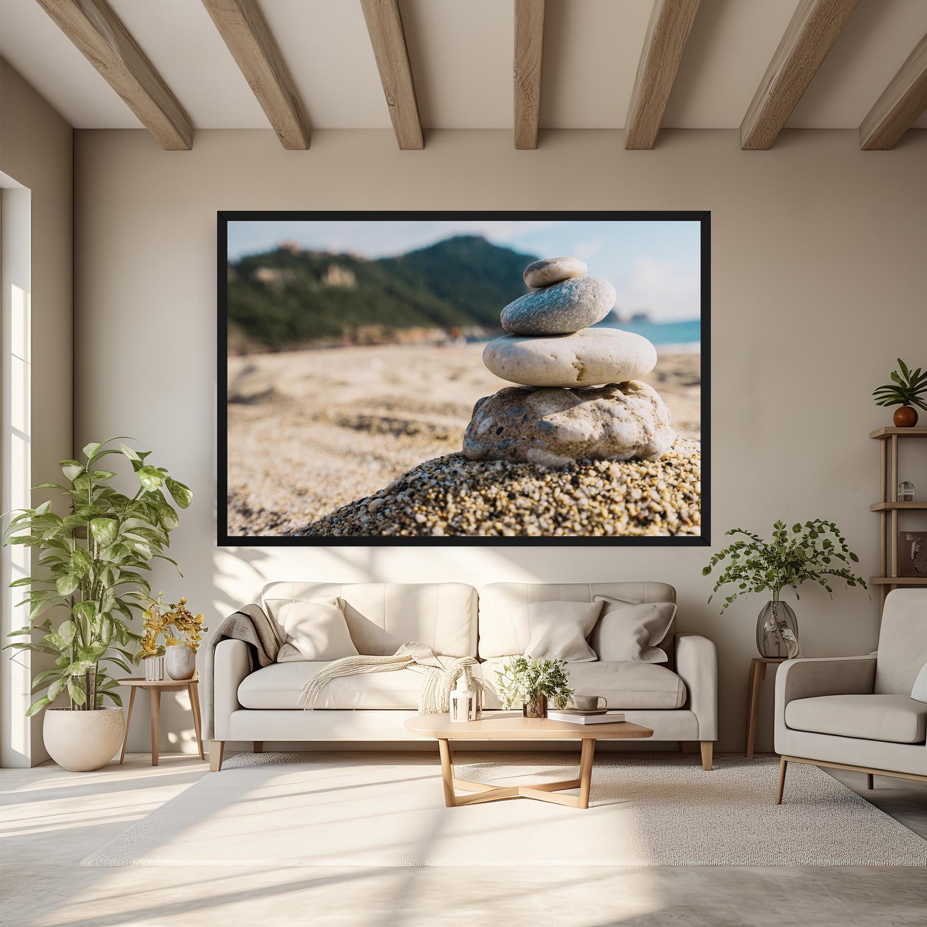 Tablou Canvas Pyramid Stones Beach mockup 6