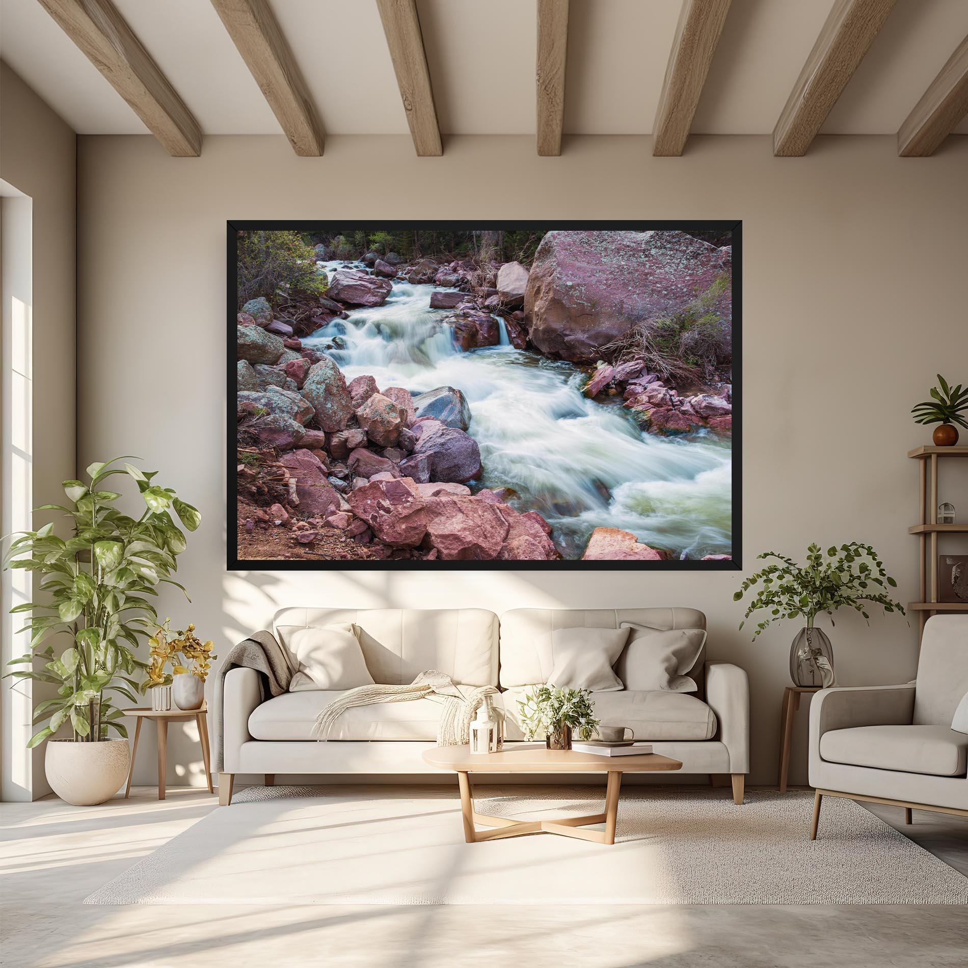 Tablou Canvas Spring Water Rocks mockup 6
