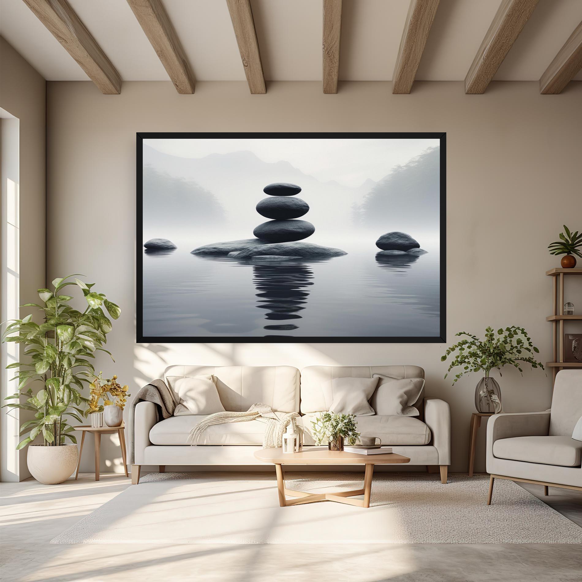 Tablou Canvas Stones Foggy View mockup 6