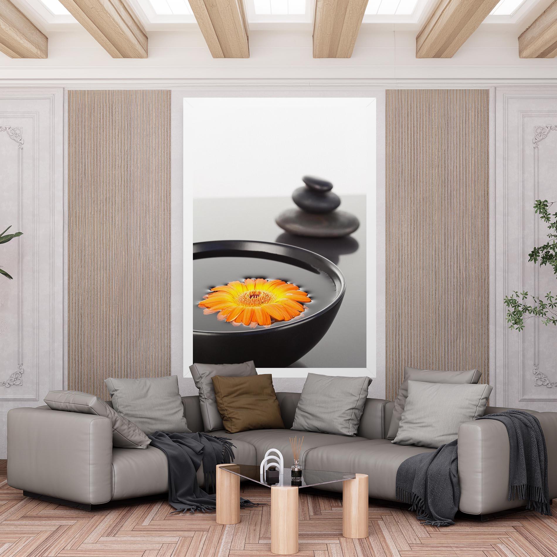 Tablou Canvas Stone Orange Flower mockup 6