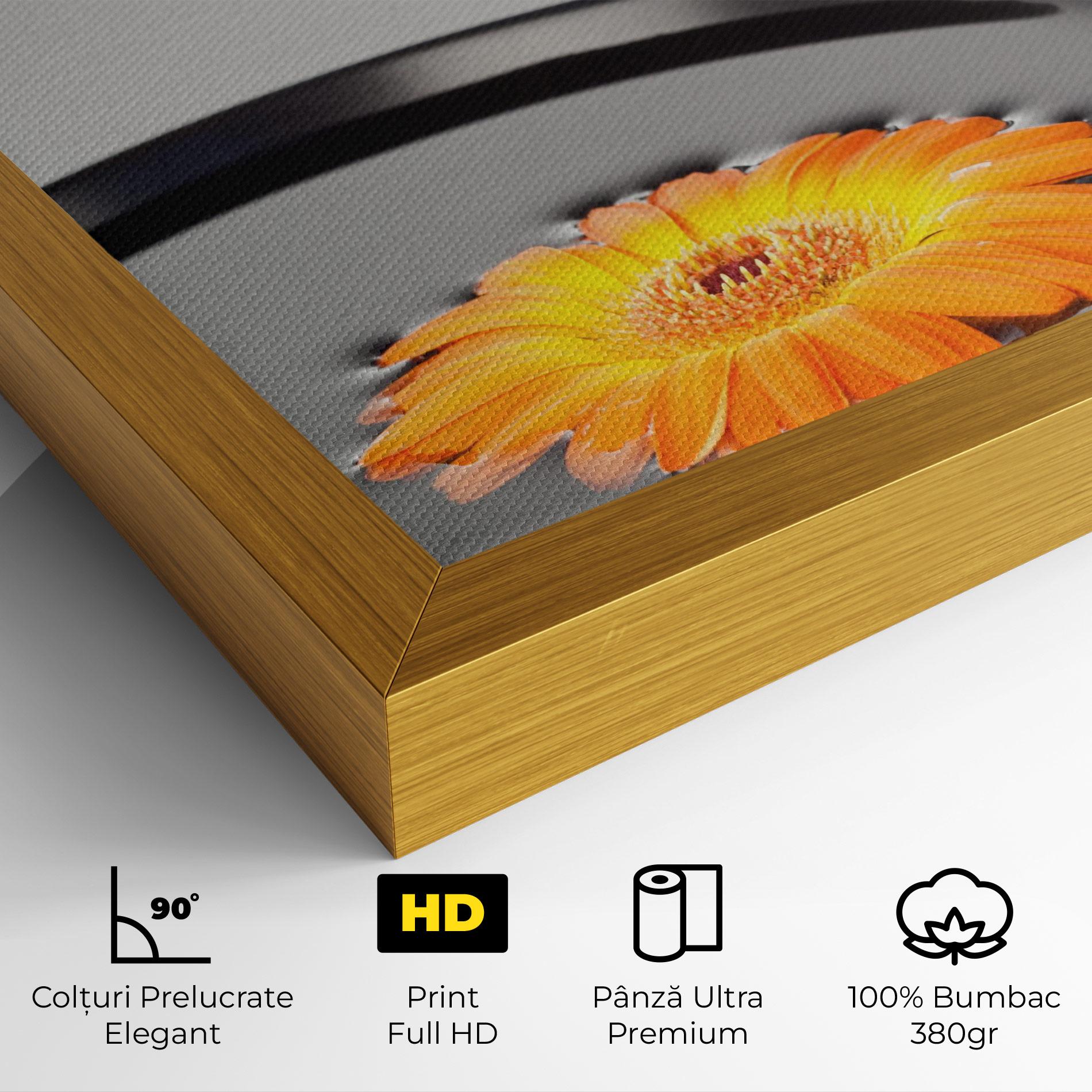 Tablou Canvas Stone Orange Flower mockup 4