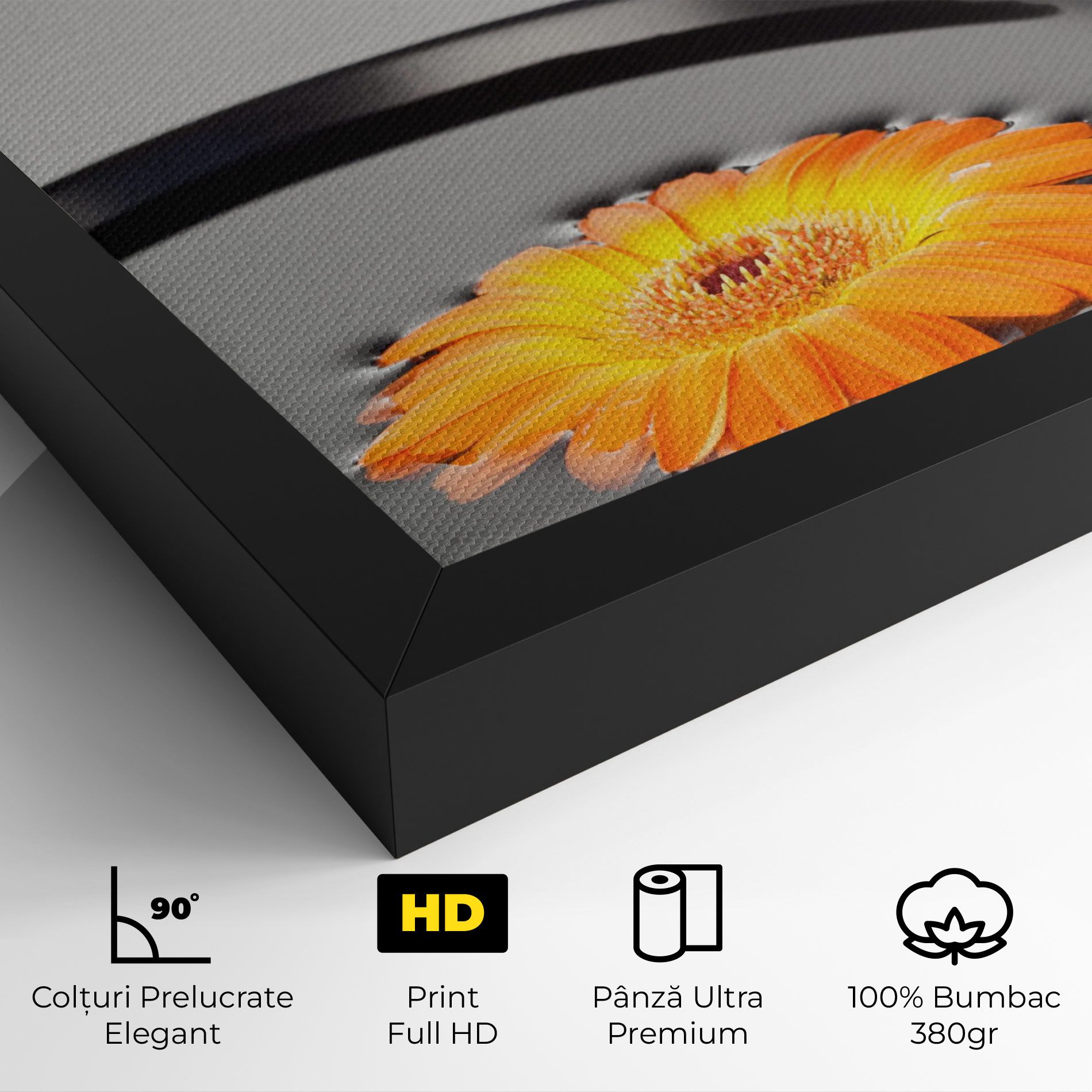 Stone Orange Flower mockup 4