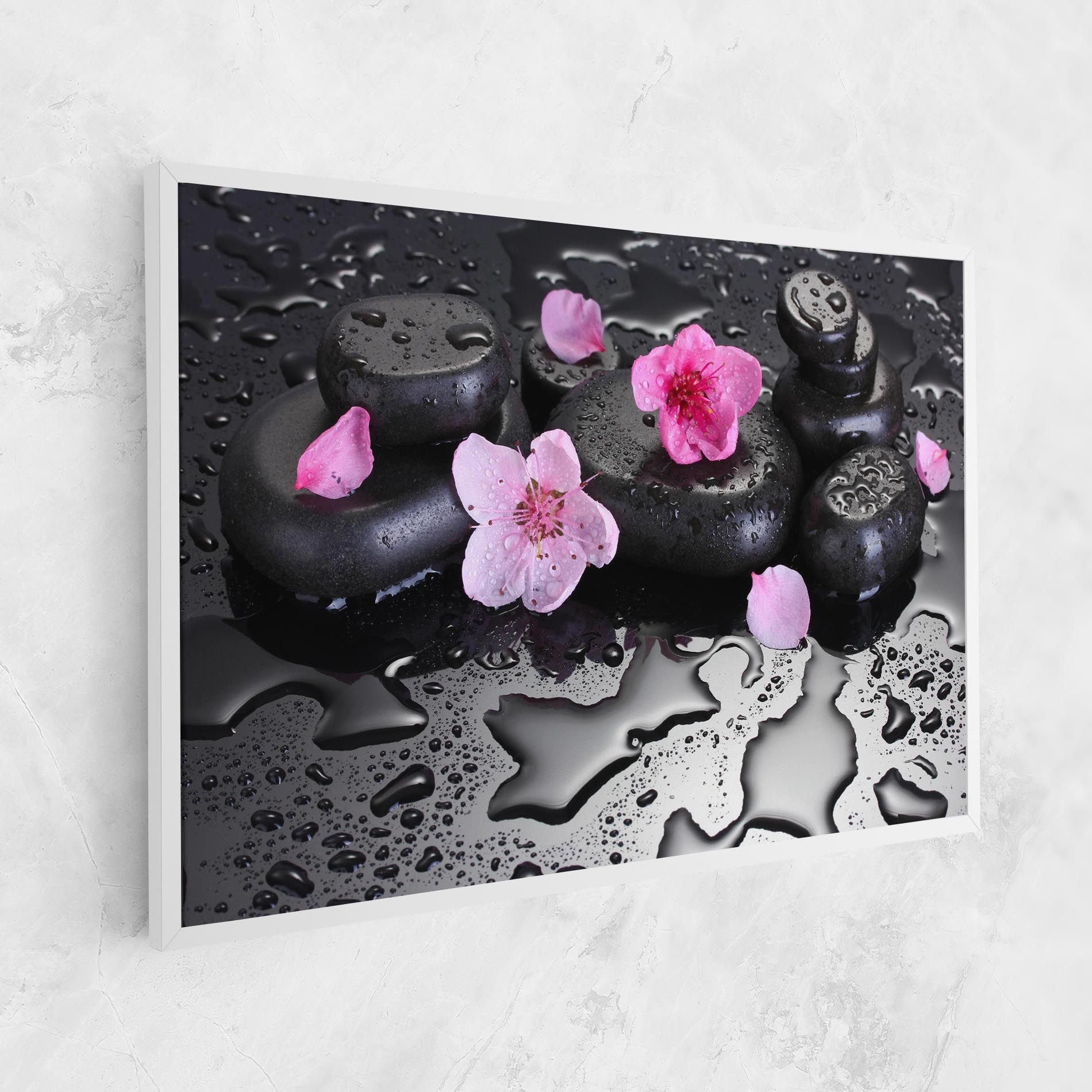 Pink Flowers Stones mockup 1