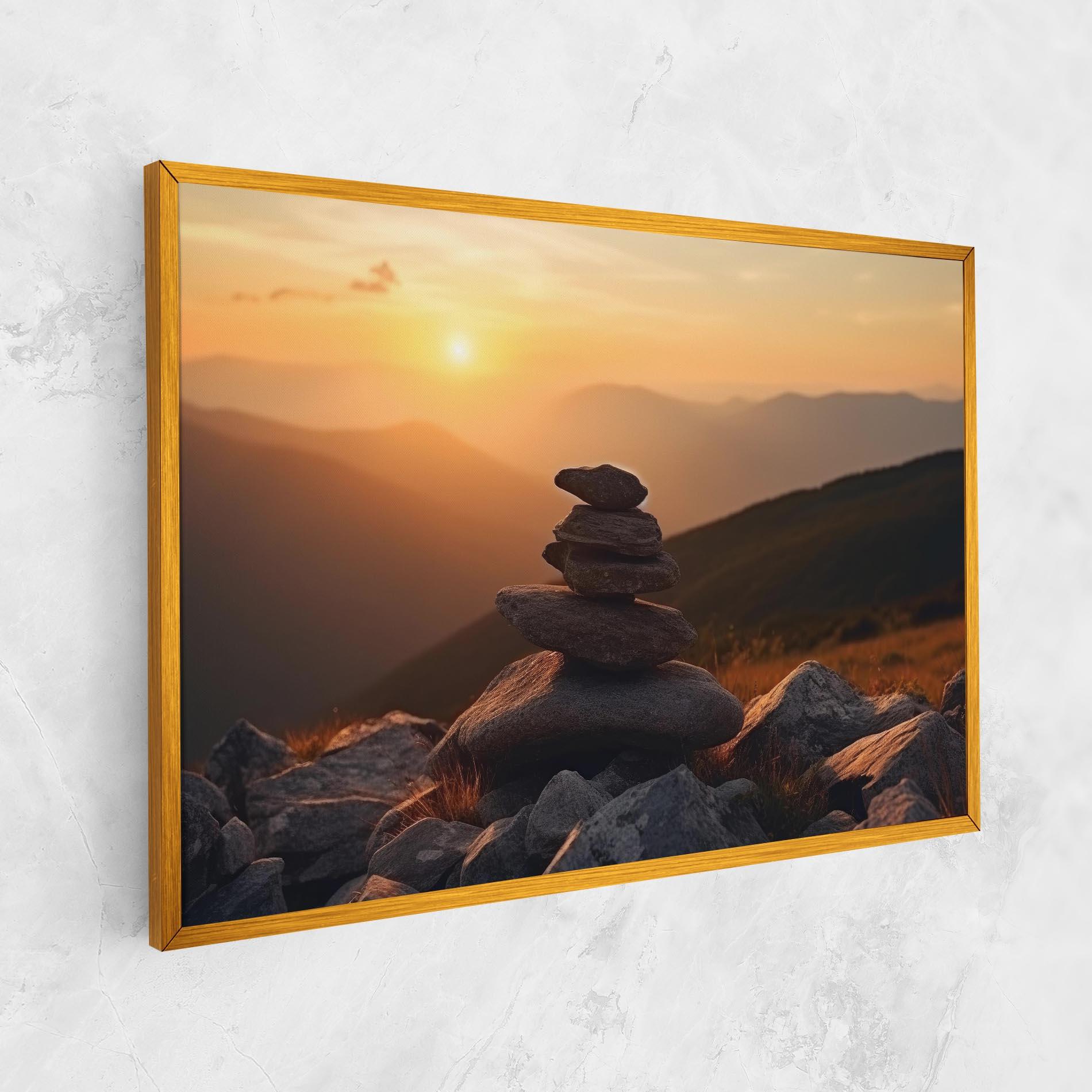 Tablou Canvas Nature Sunset Stones mockup 1