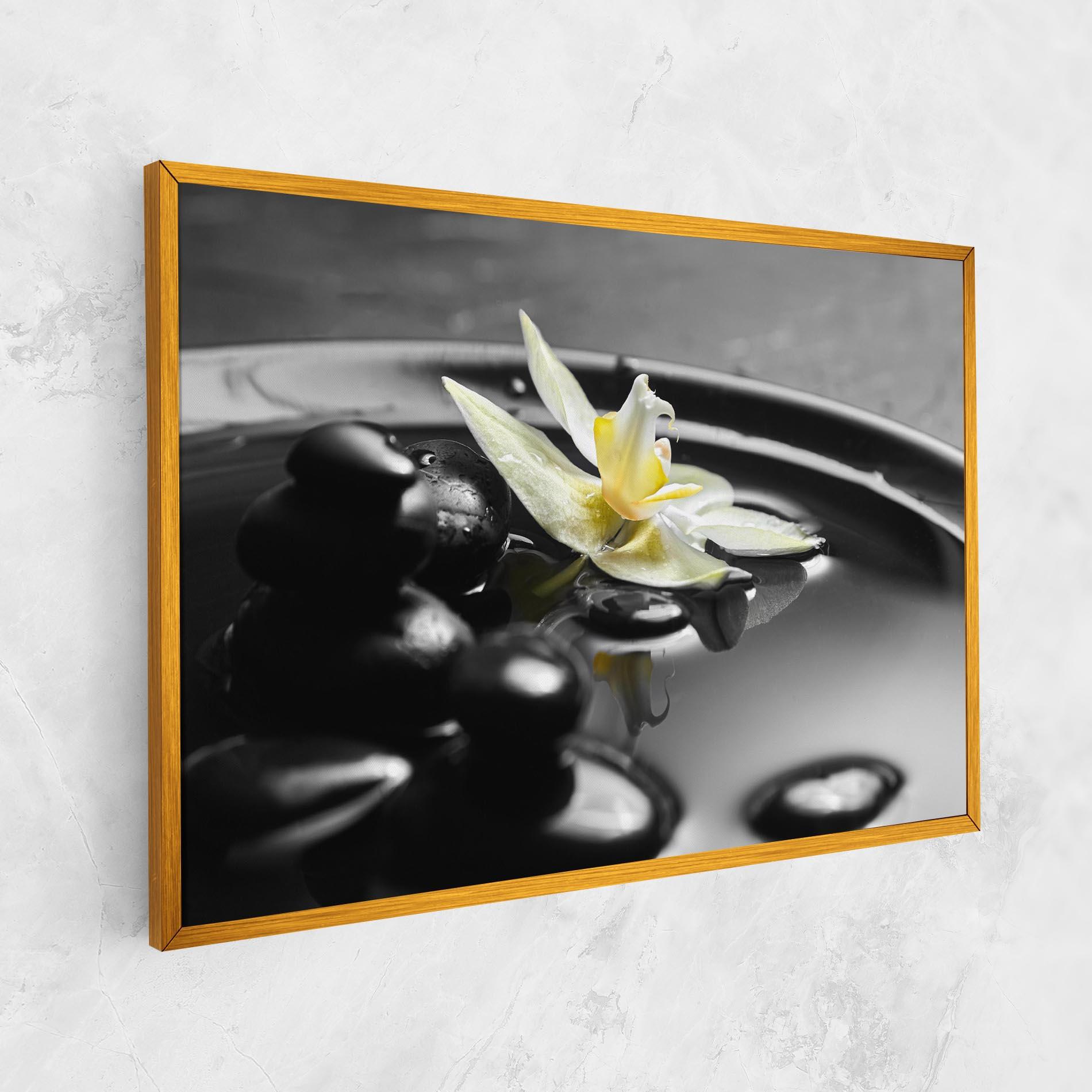Tablou Canvas Pebbles Yellow Flower mockup 1