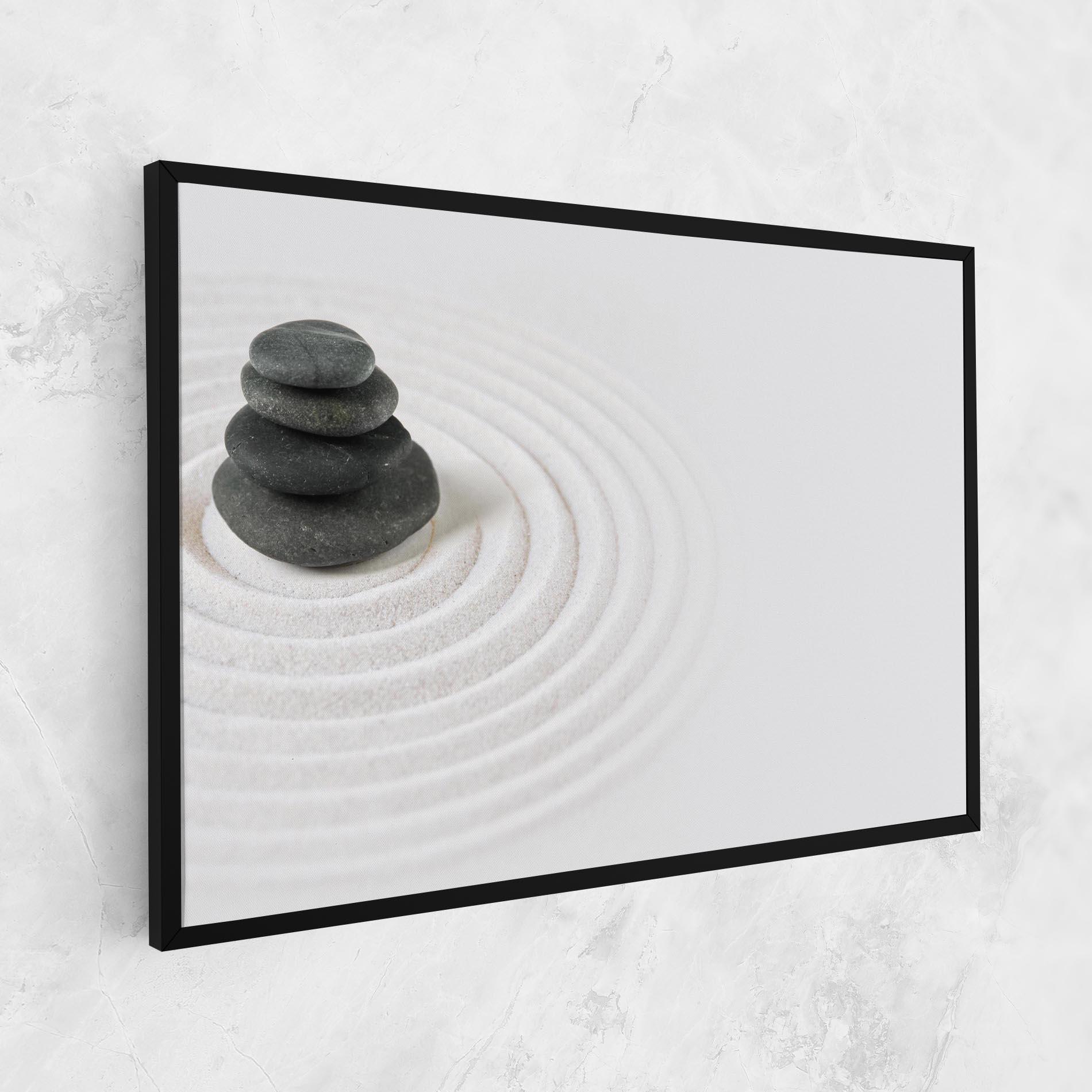 Tablou Canvas Black Stones Sand mockup 1