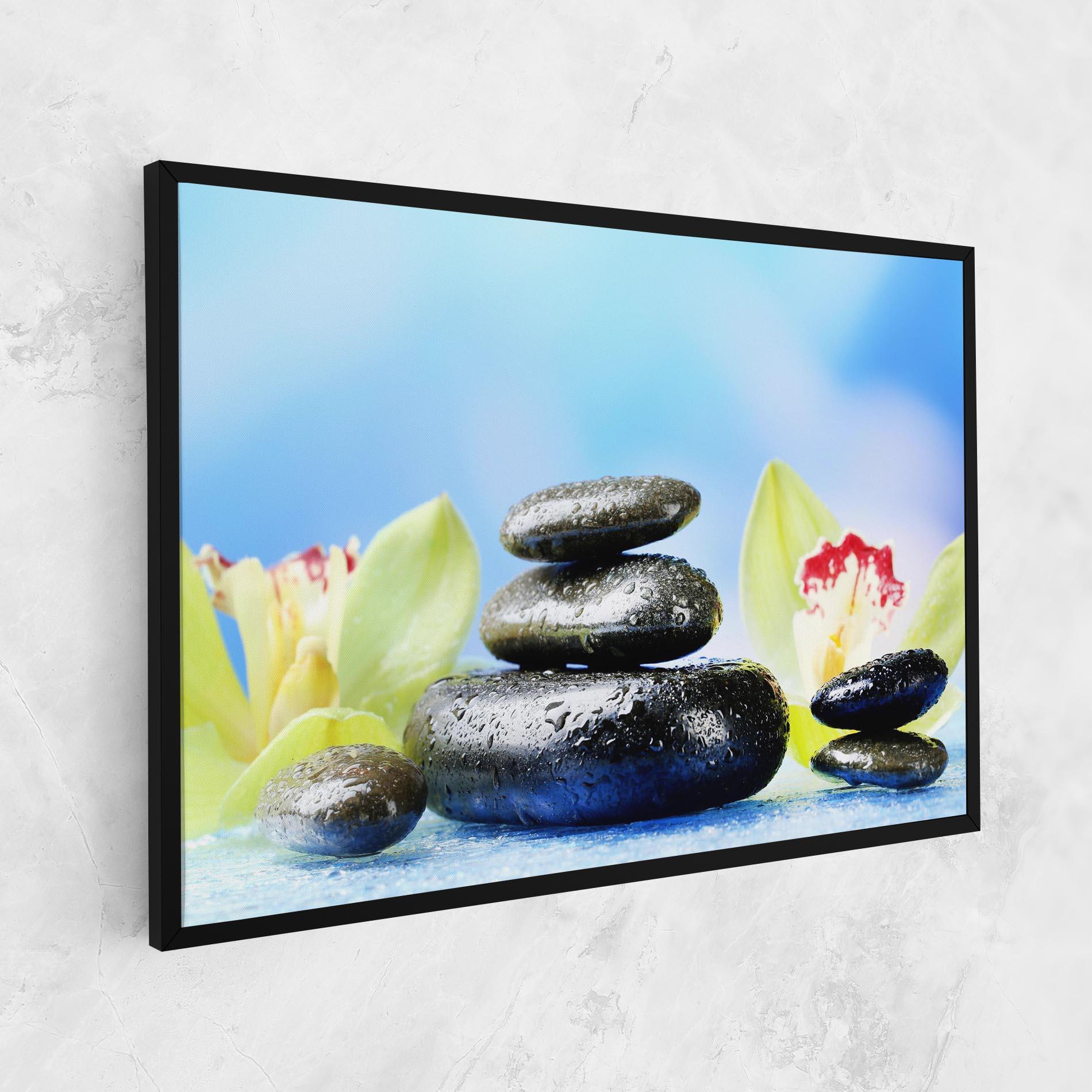 Tablou Canvas Blooming Orchid Stone mockup 1