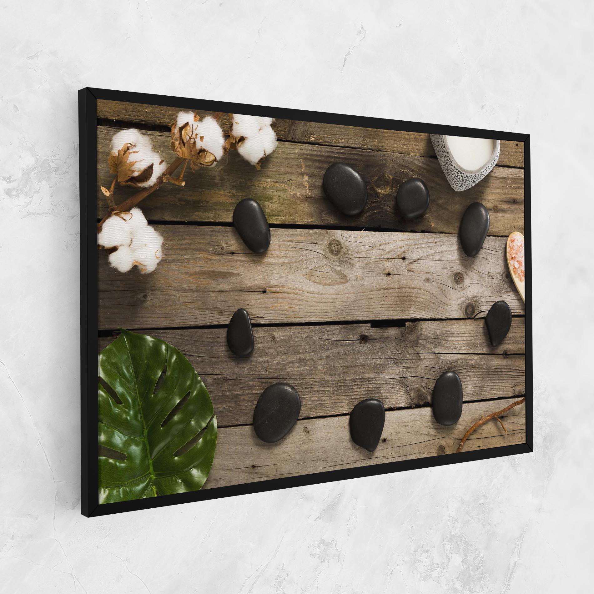 Tablou Canvas Cotton Flowers Stones mockup 1