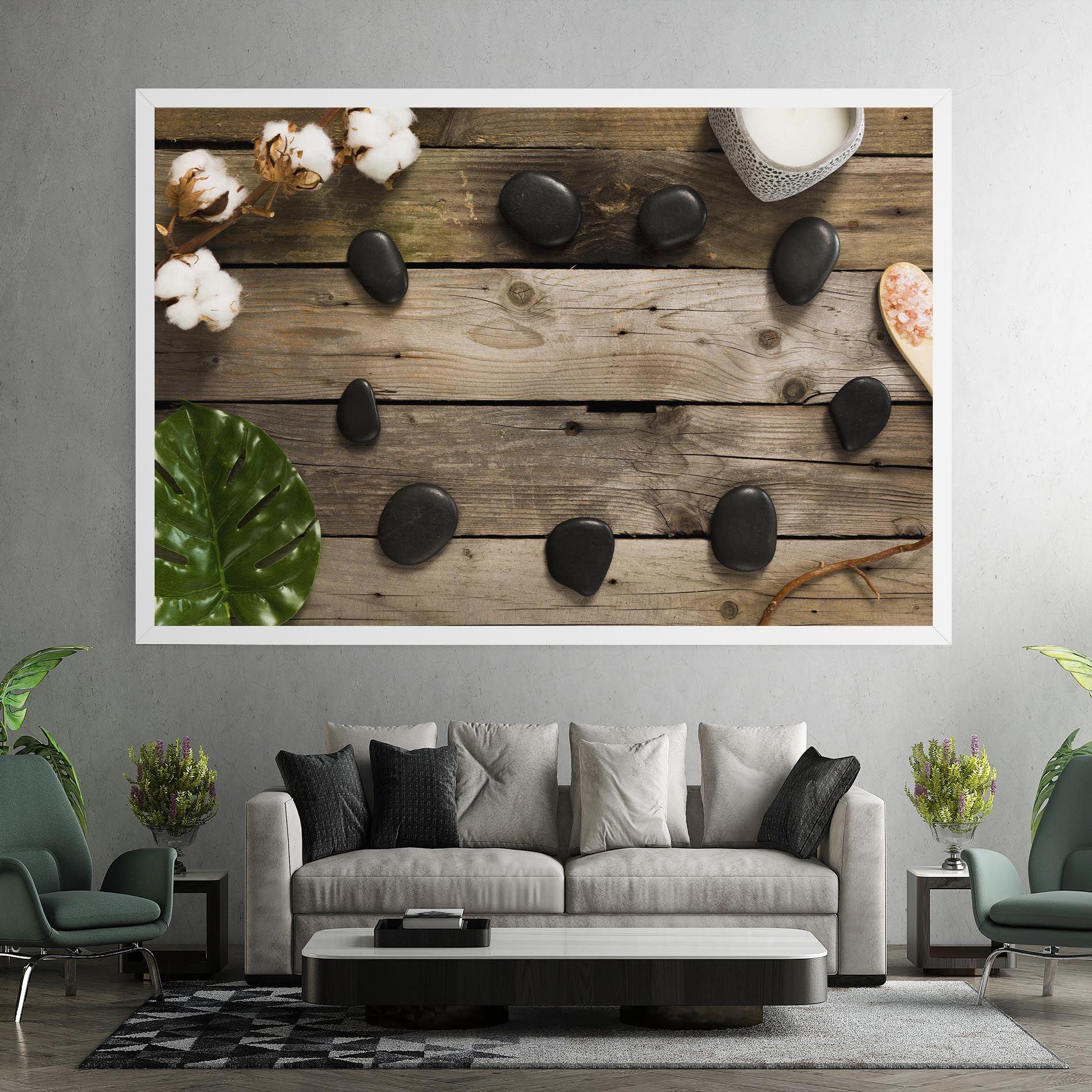 Cotton Flowers Stones mockup 7