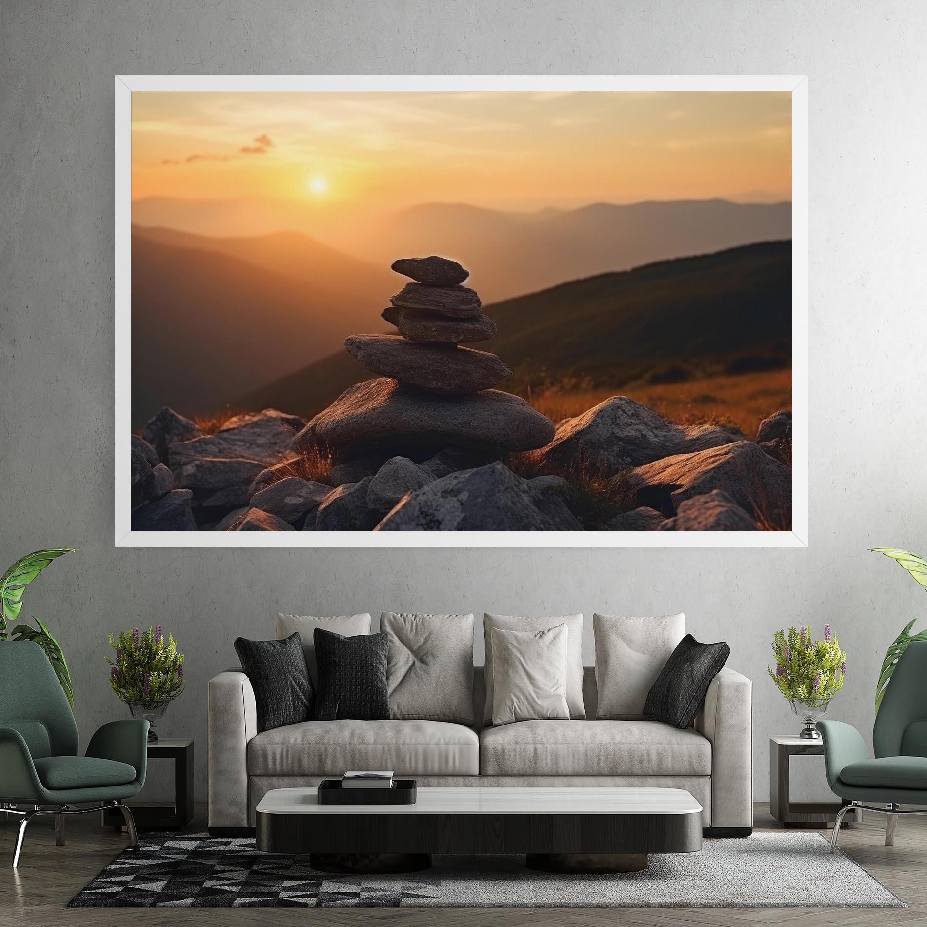 Tablou Canvas Nature Sunset Stones mockup 7