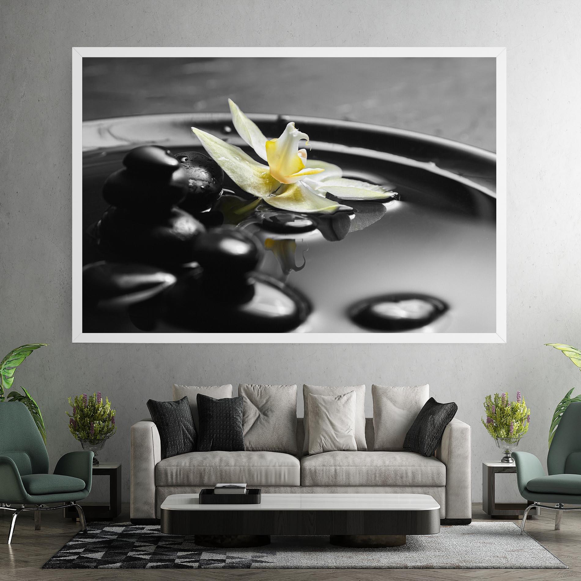 Tablou Canvas Pebbles Yellow Flower mockup 7