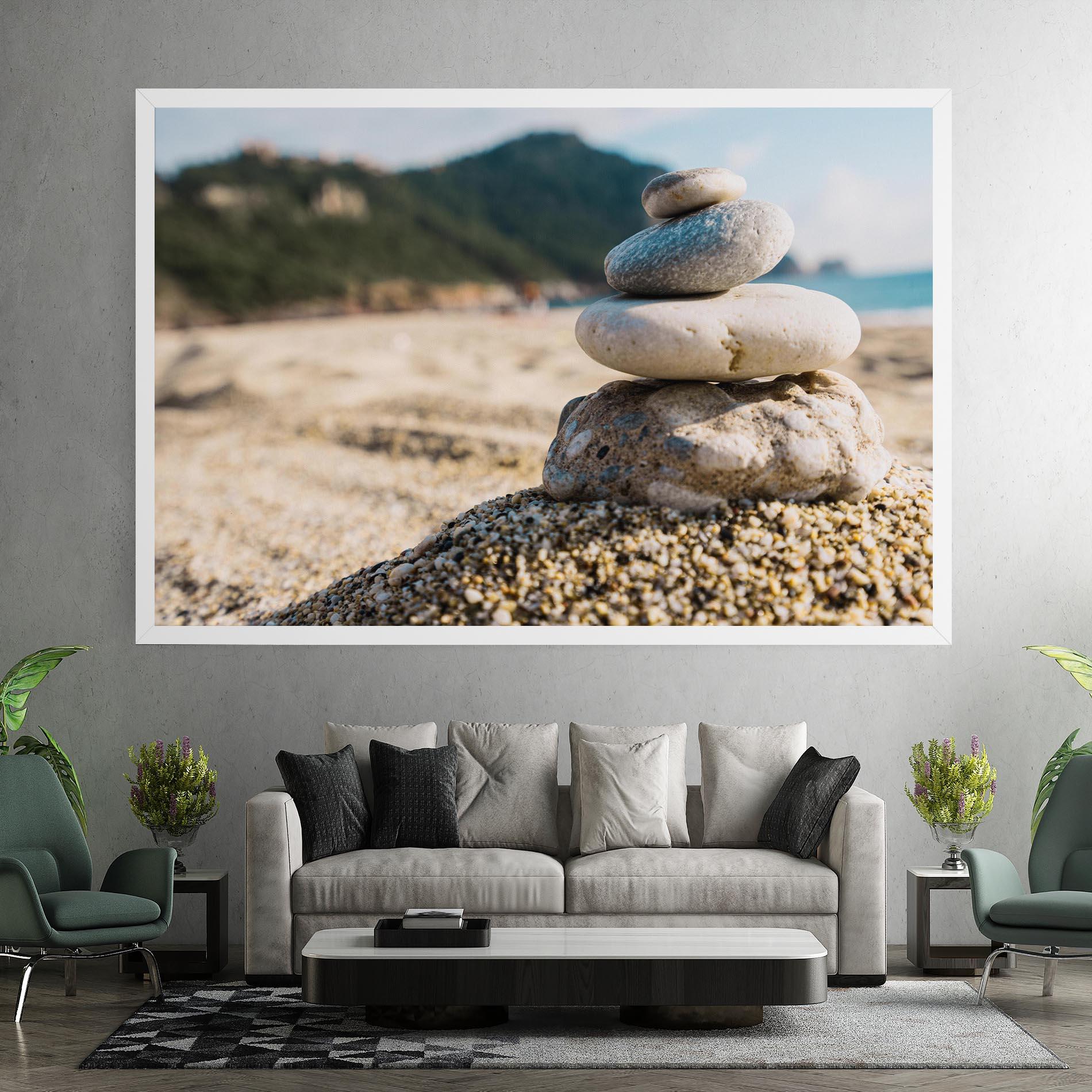 Tablou Canvas Pyramid Stones Beach mockup 7