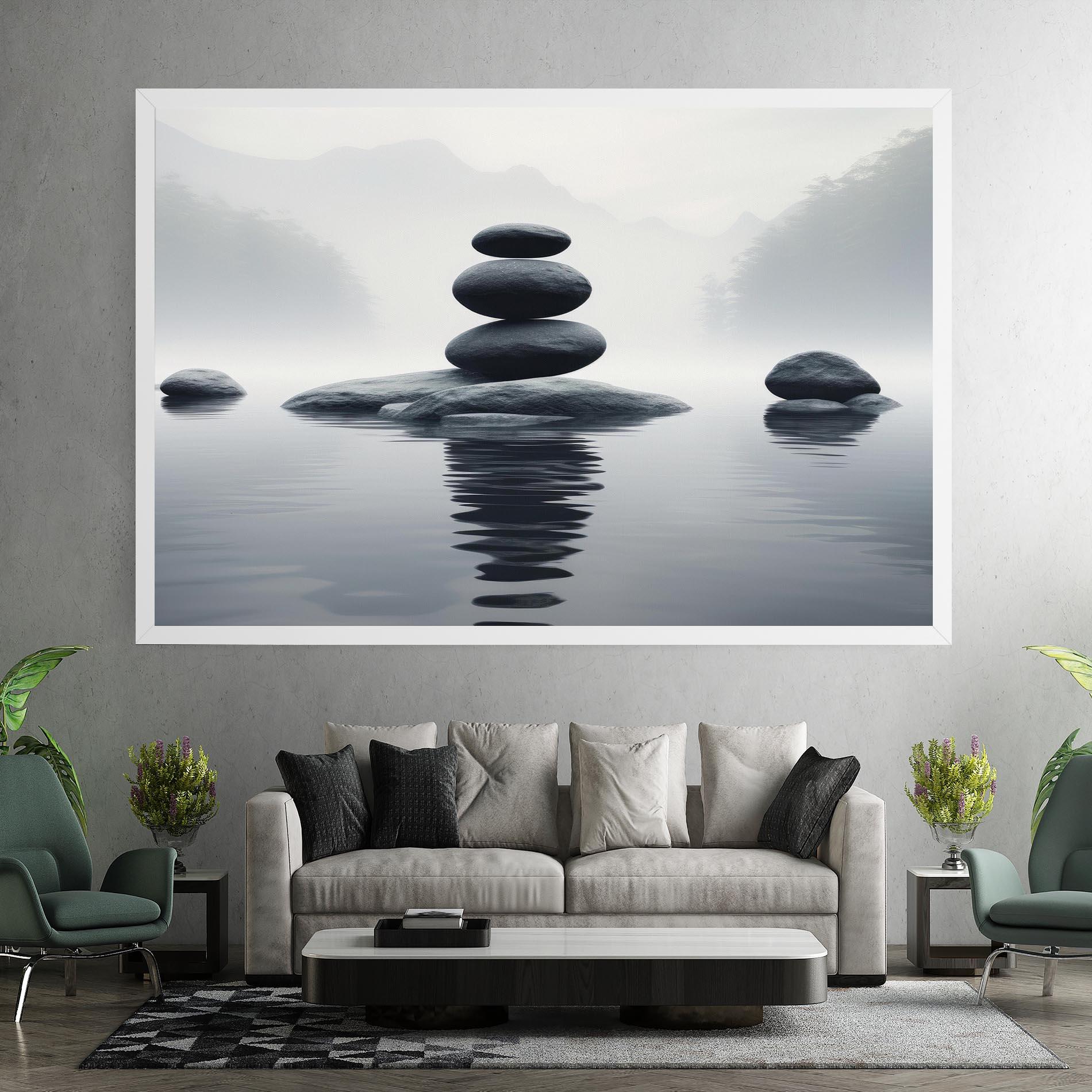Tablou Canvas Stones Foggy View mockup 7