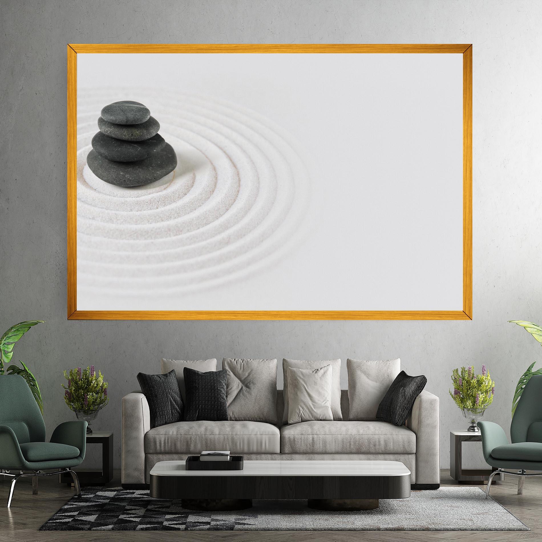 Tablou Canvas Black Stones Sand mockup 7