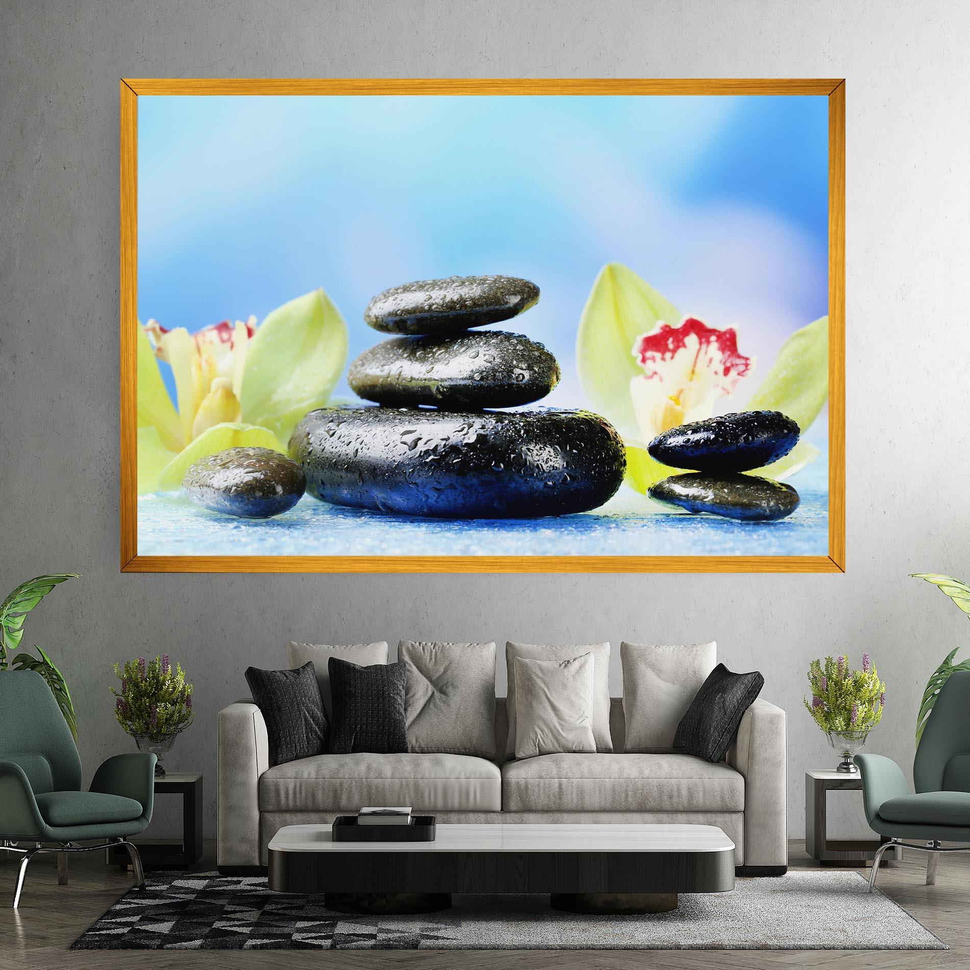 Tablou Canvas Blooming Orchid Stone mockup 7