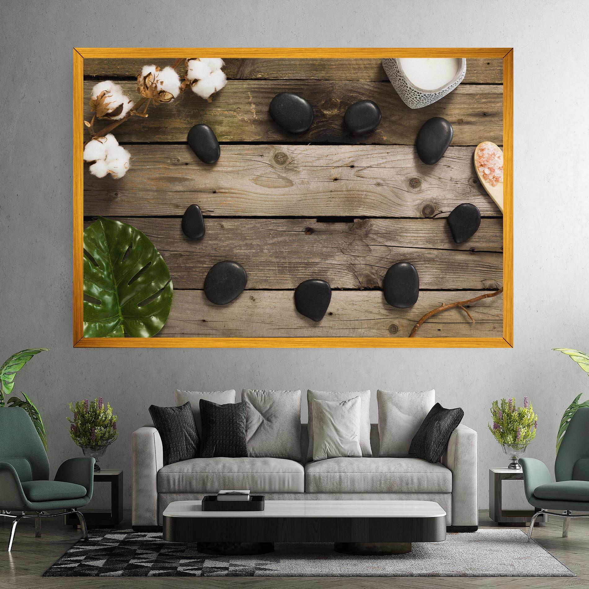 Tablou Canvas Cotton Flowers Stones mockup 7