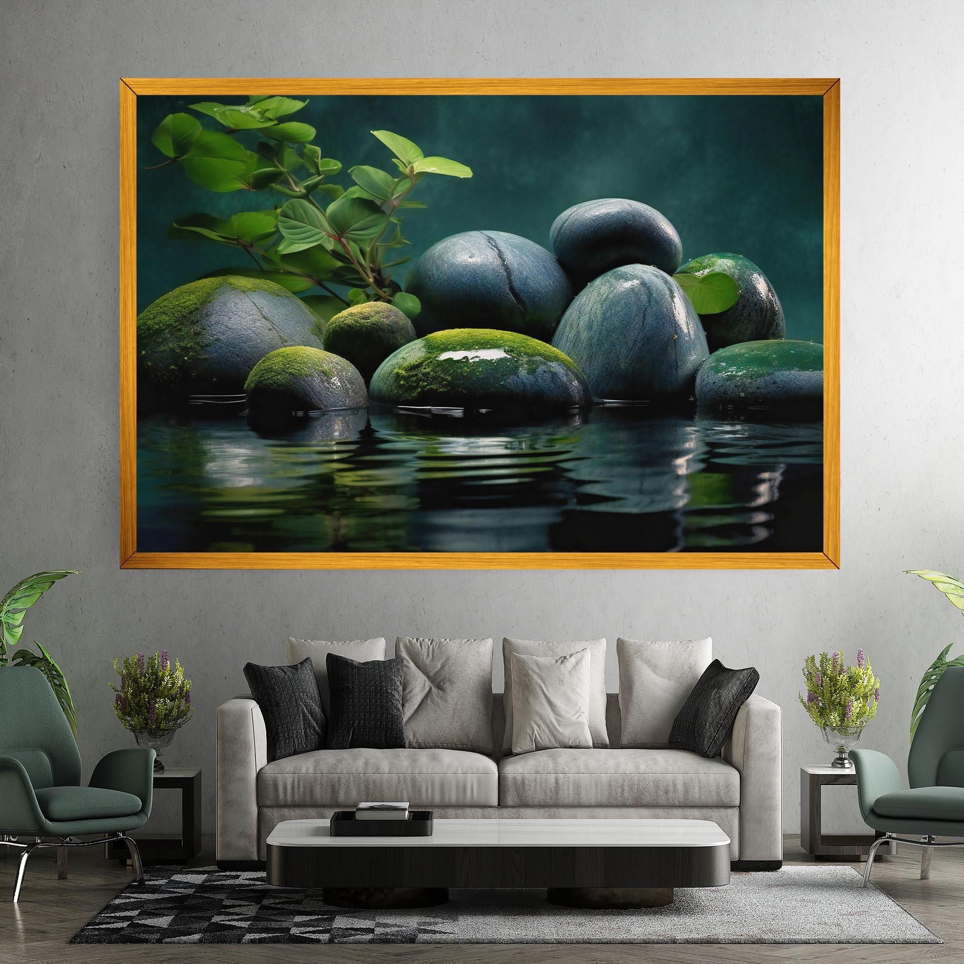 Tablou Canvas Green Stone Nature mockup 7