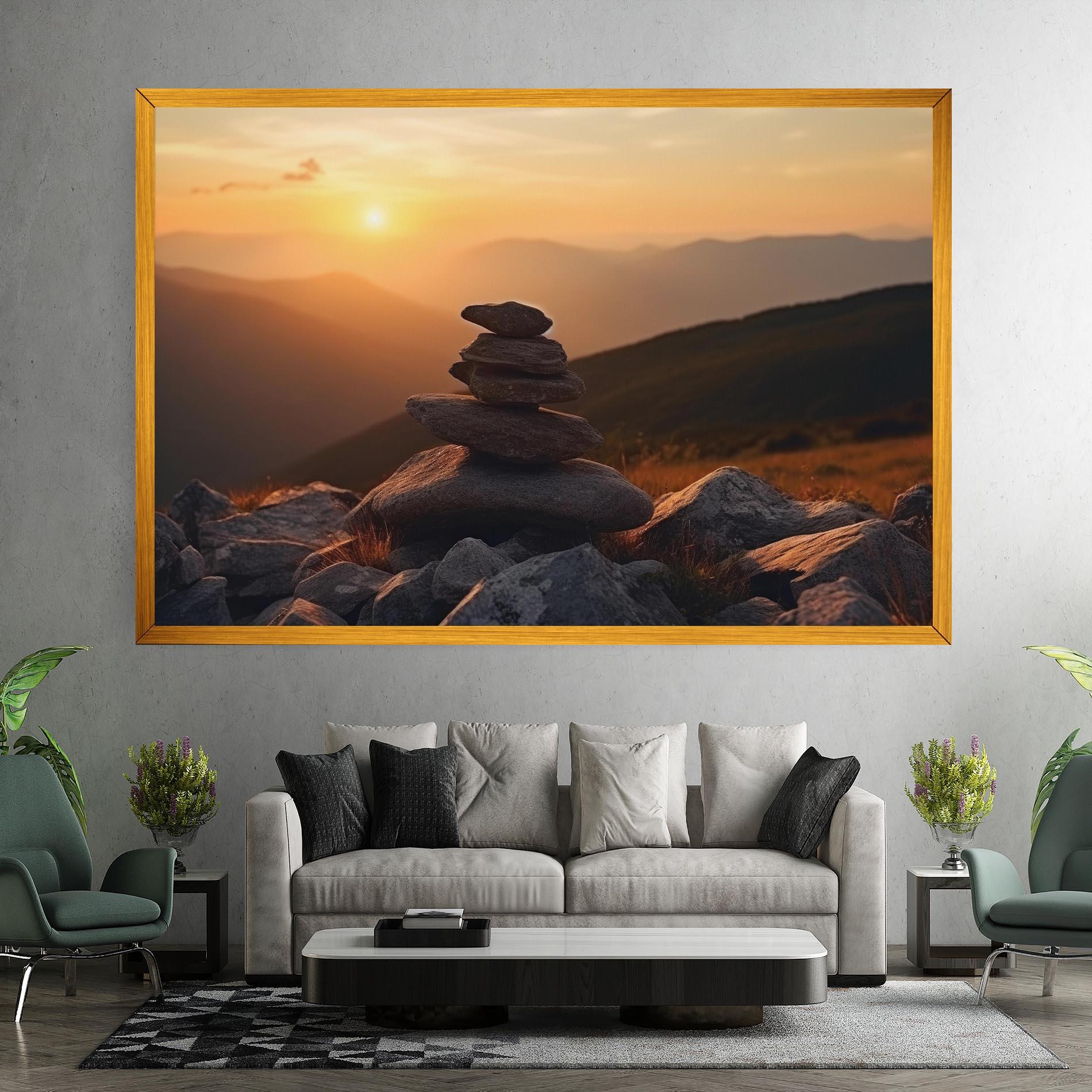 Tablou Canvas Nature Sunset Stones mockup 7