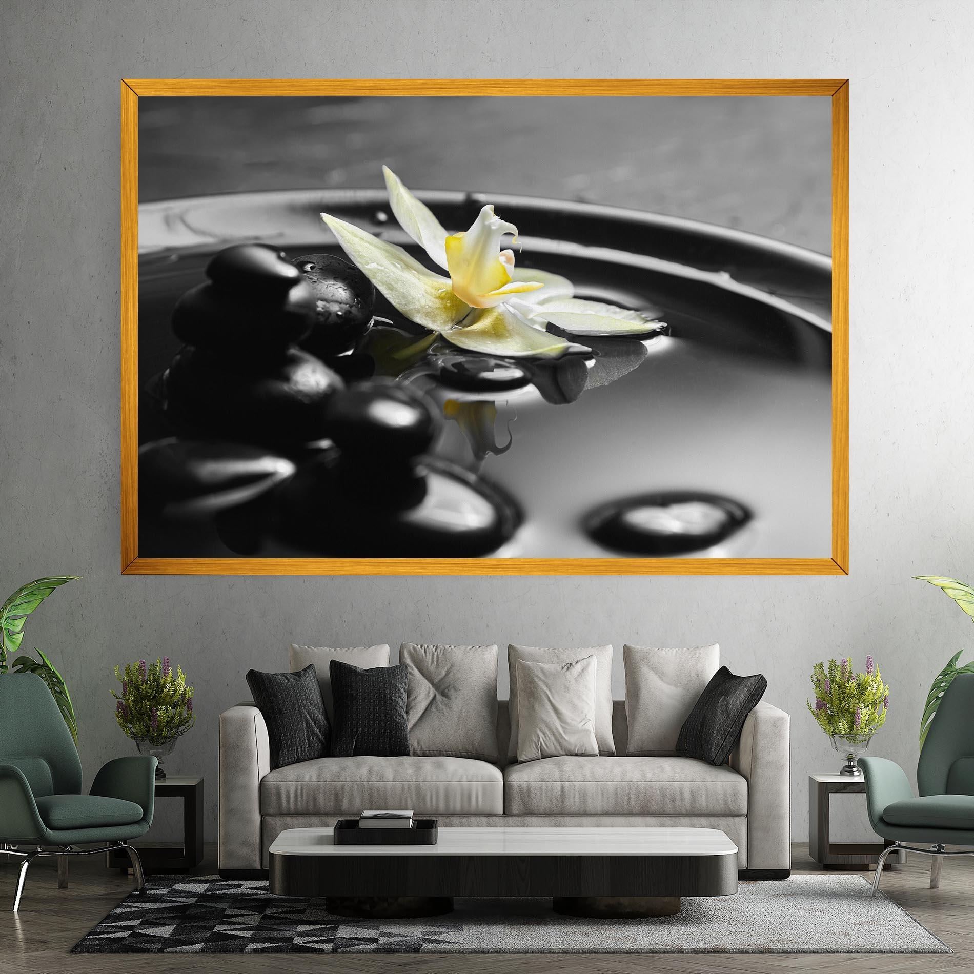 Tablou Canvas Pebbles Yellow Flower mockup 7