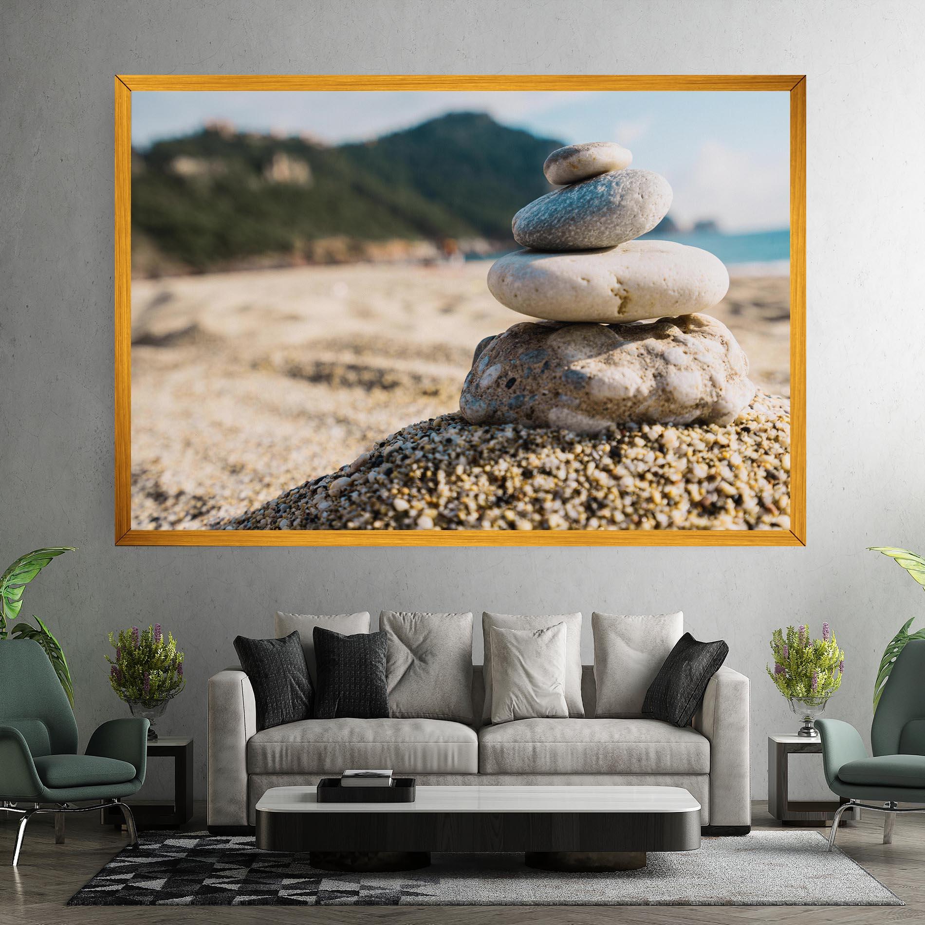 Tablou Canvas Pyramid Stones Beach mockup 7