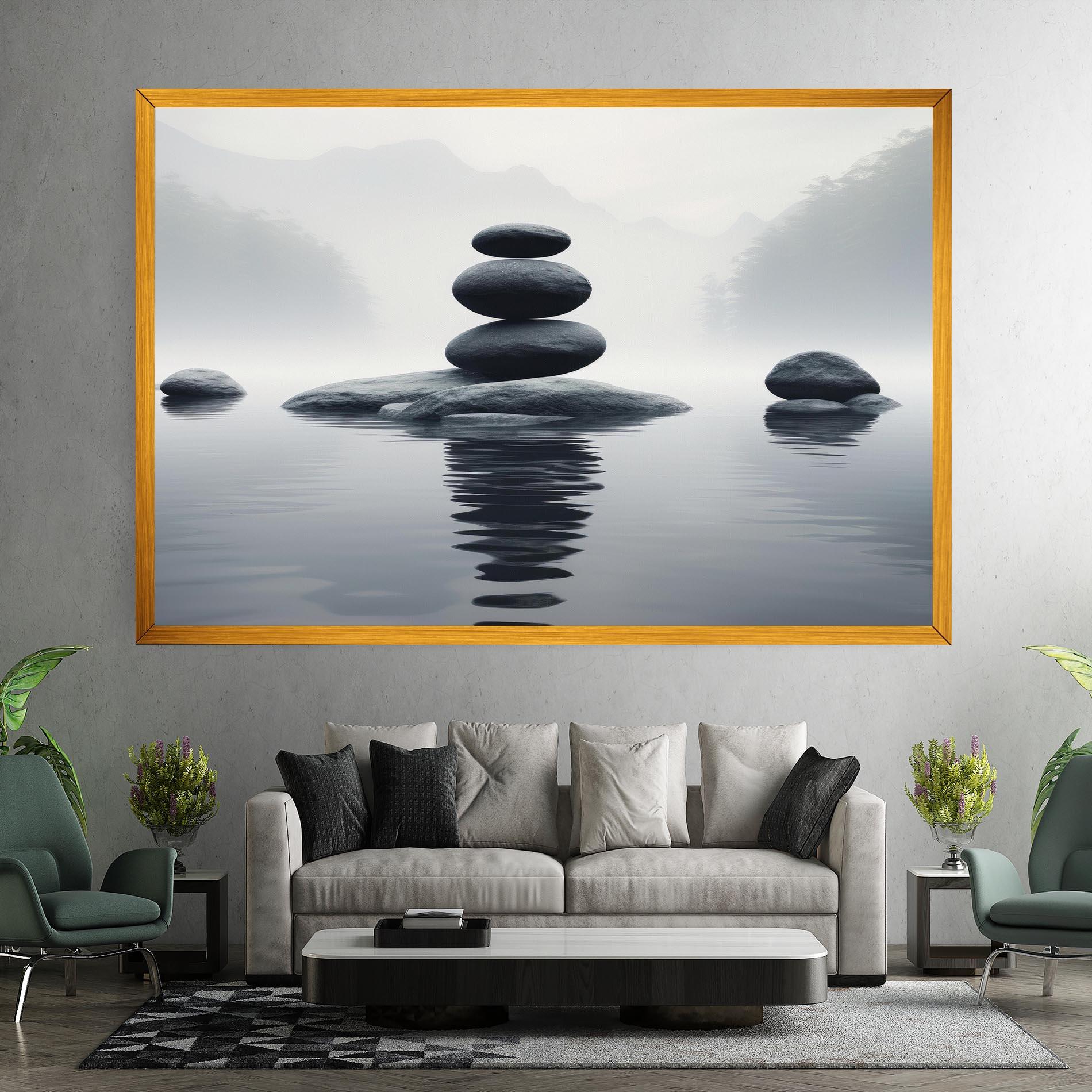 Tablou Canvas Stones Foggy View mockup 7