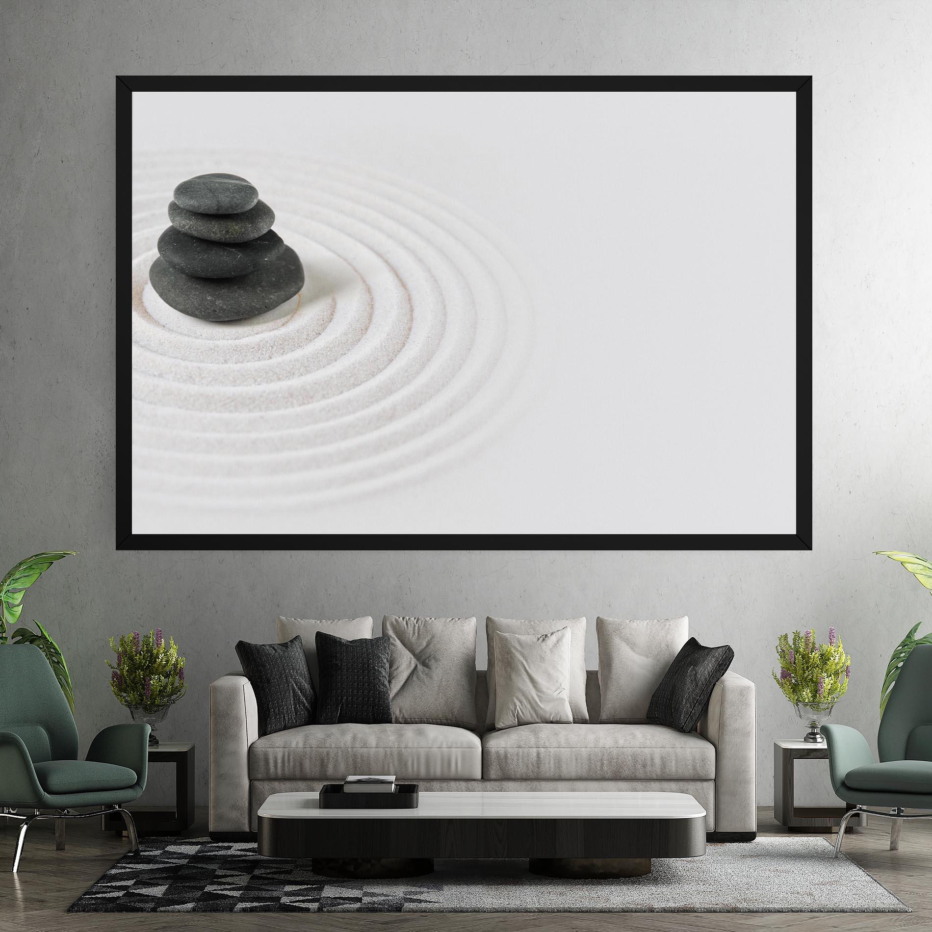 Tablou Canvas Black Stones Sand mockup 7