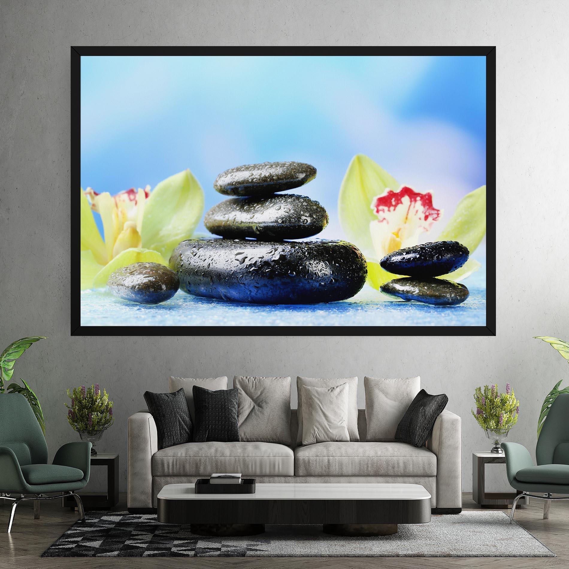 Tablou Canvas Blooming Orchid Stone mockup 7