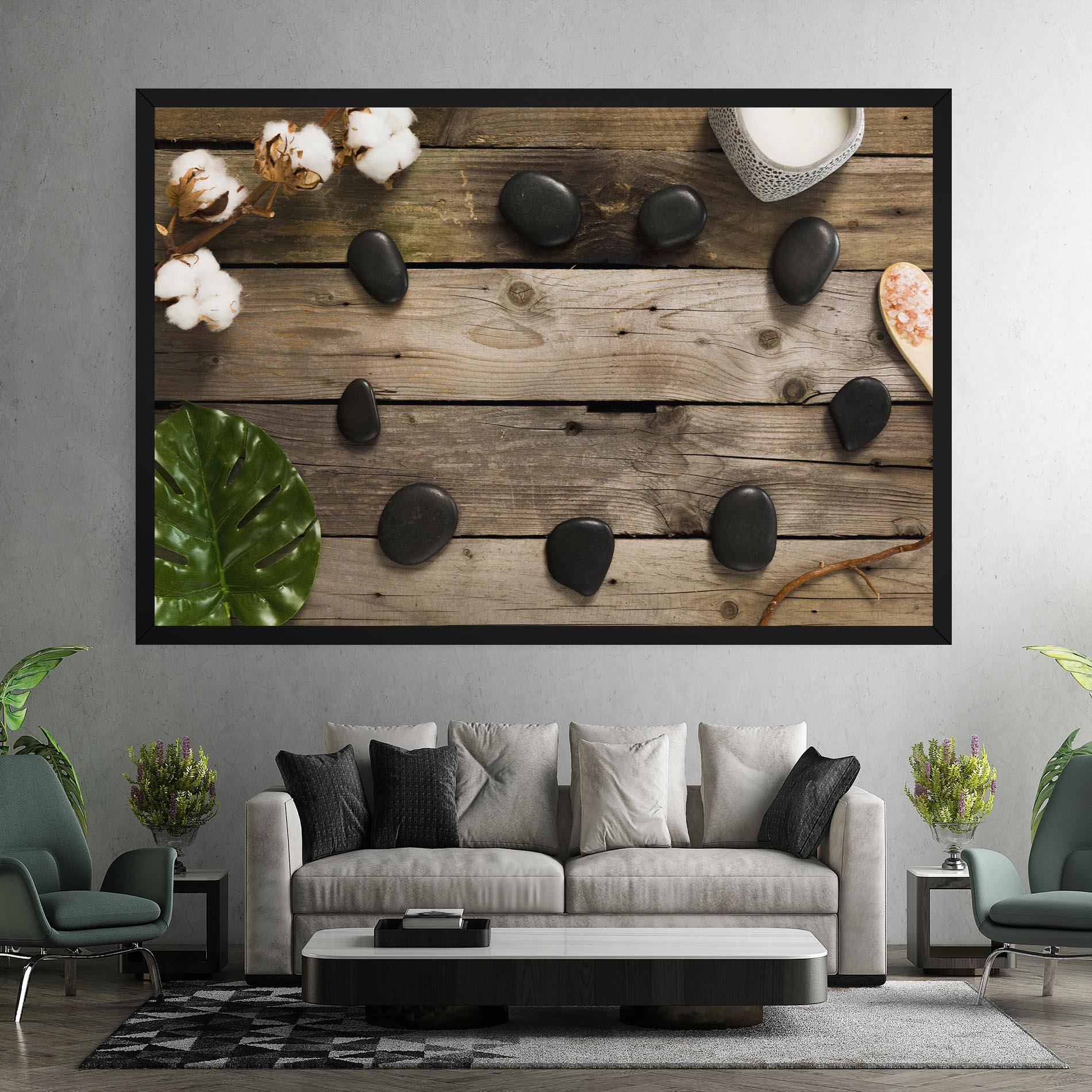 Tablou Canvas Cotton Flowers Stones mockup 7