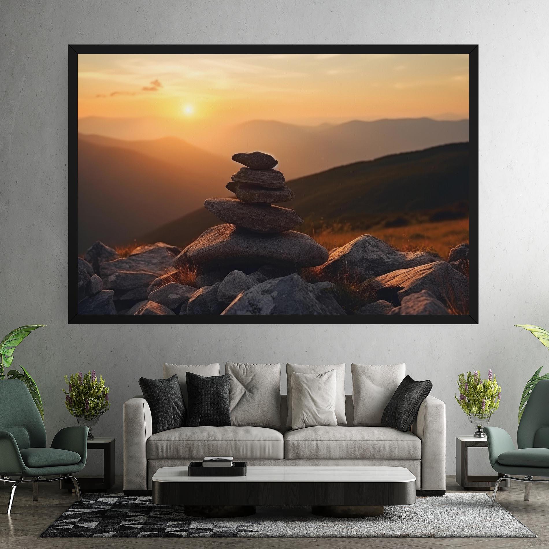 Tablou Canvas Nature Sunset Stones mockup 7
