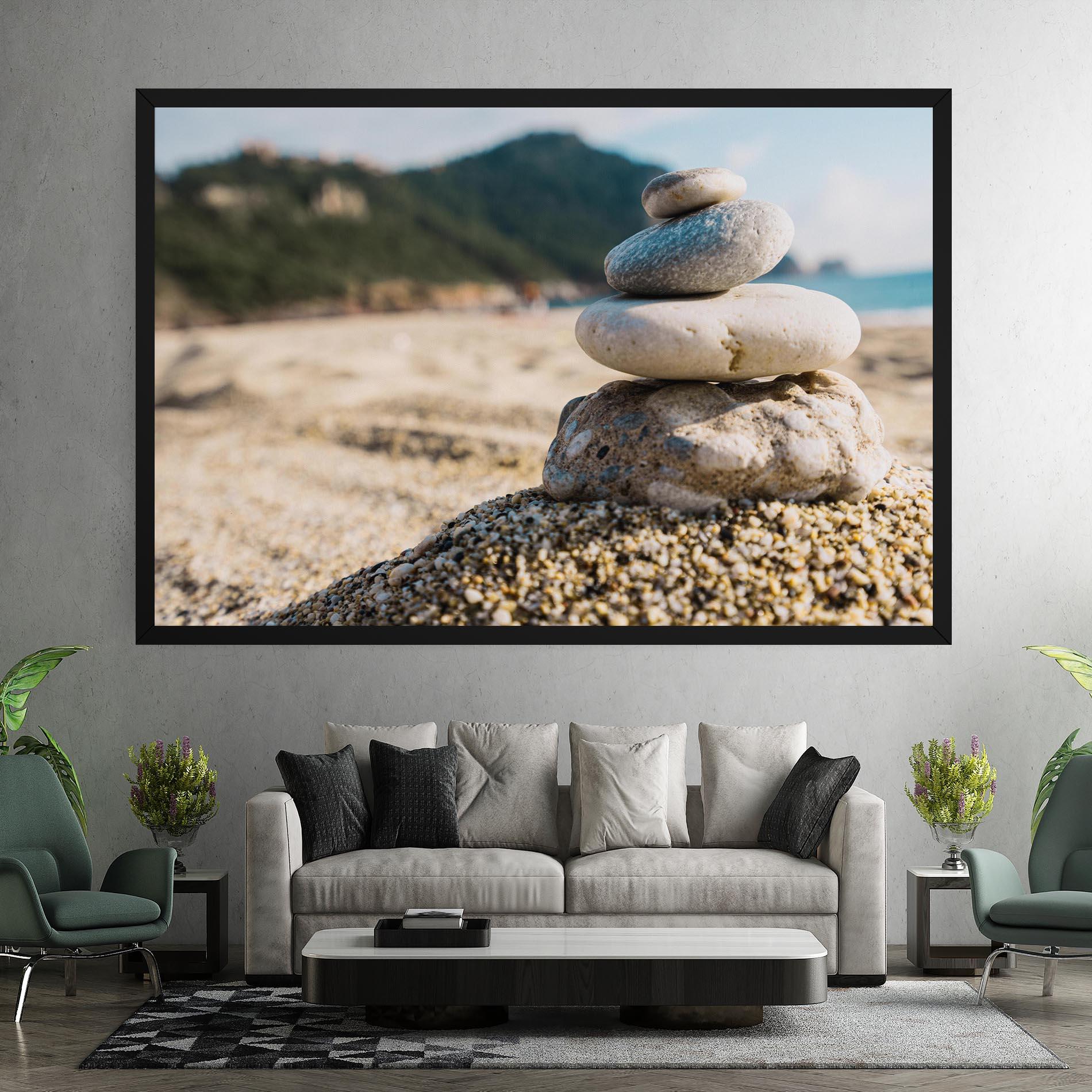Tablou Canvas Pyramid Stones Beach mockup 7