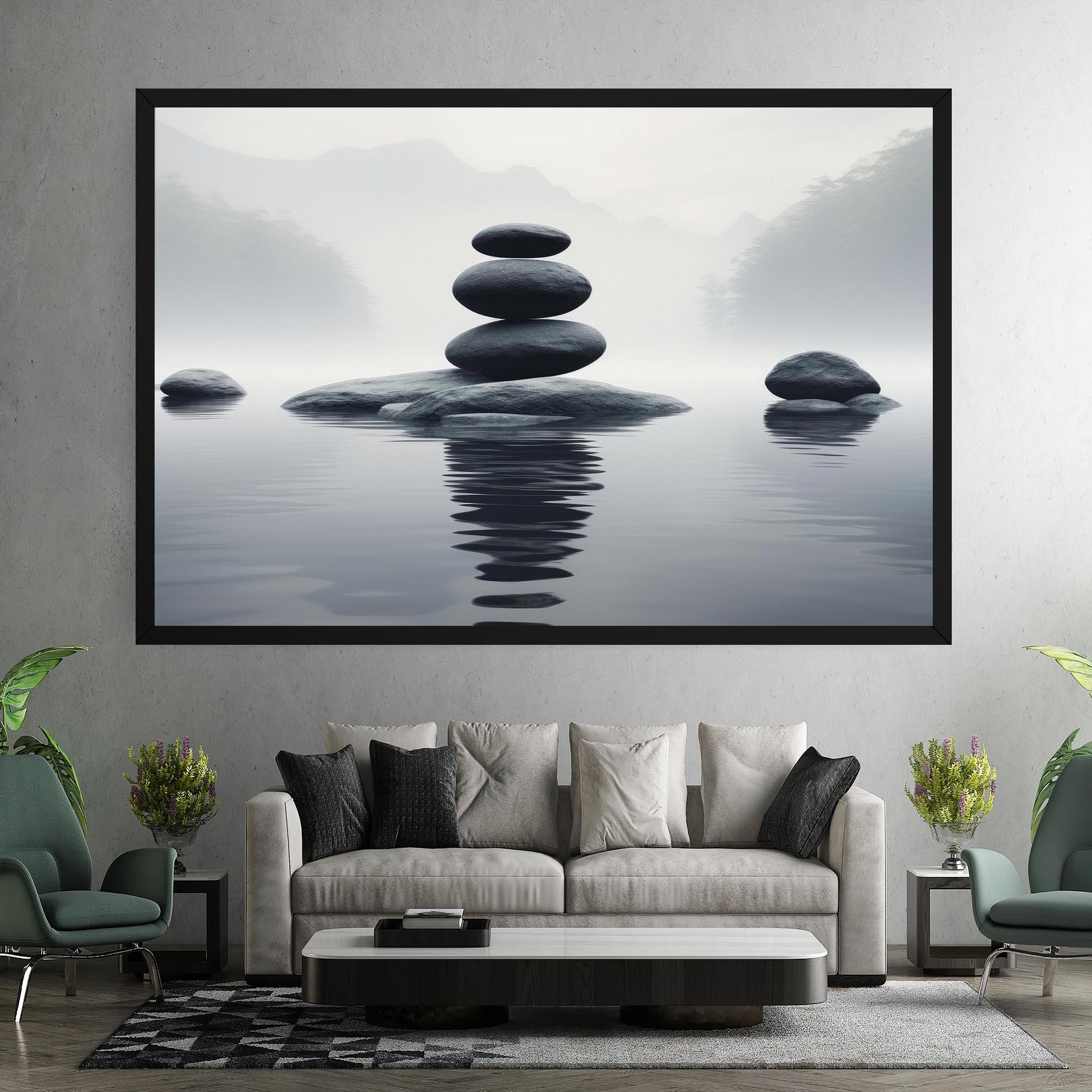 Tablou Canvas Stones Foggy View mockup 7