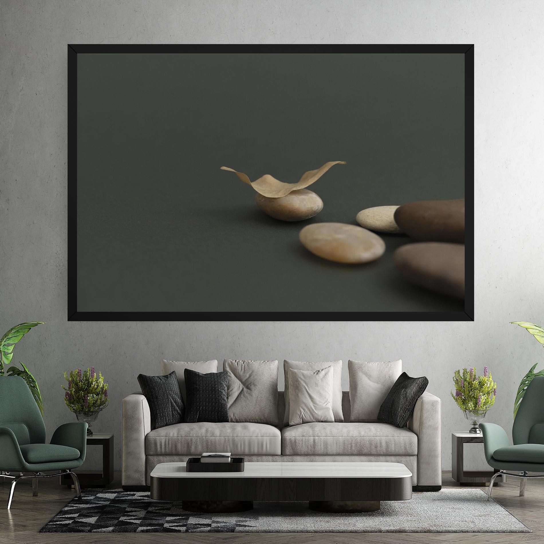 Tablou Canvas Zen Stones On Green mockup 7