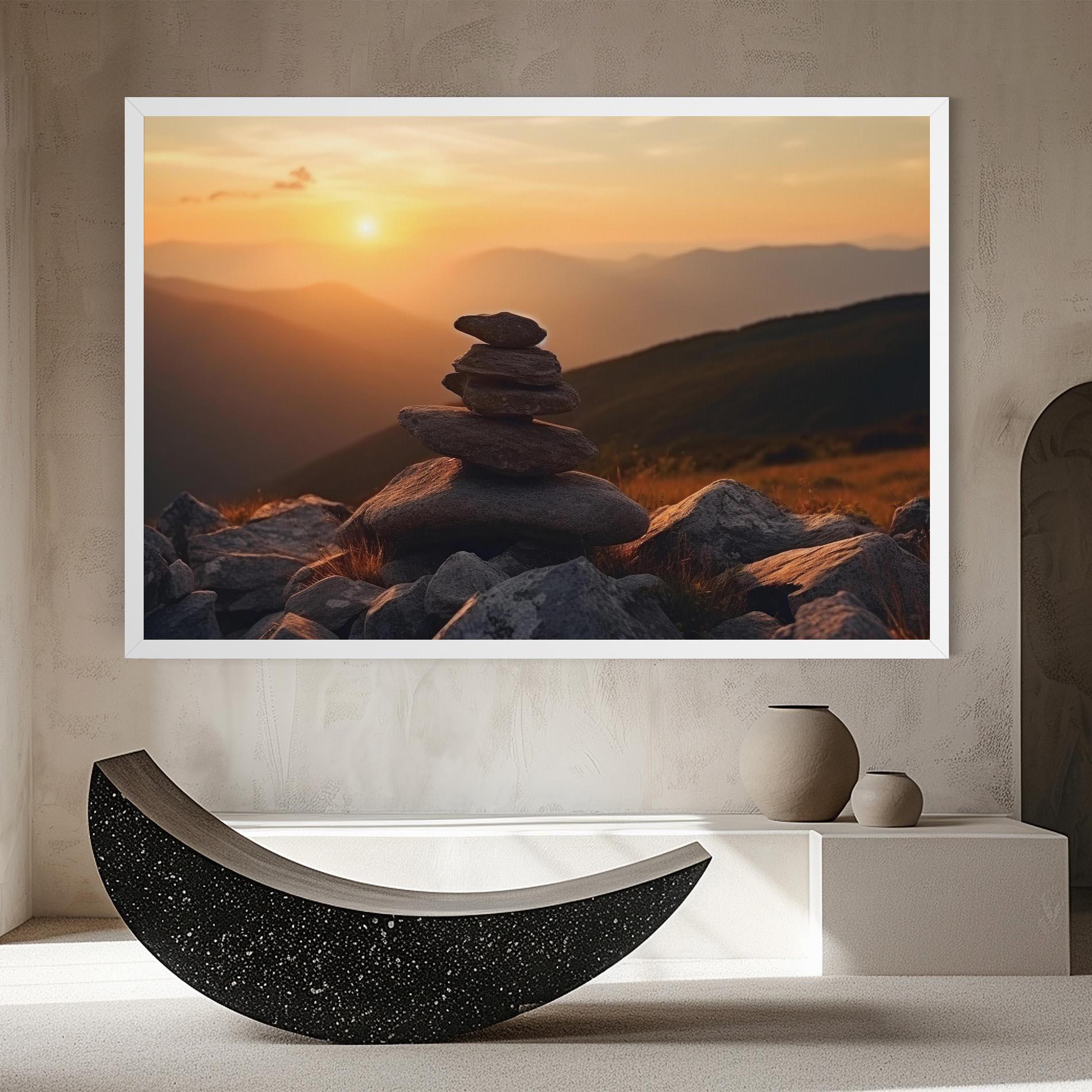 Tablou Canvas Nature Sunset Stones mockup 8