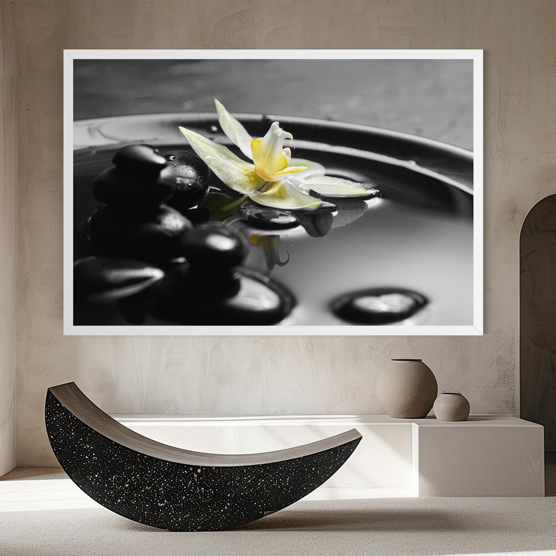 Tablou Canvas Pebbles Yellow Flower mockup 8